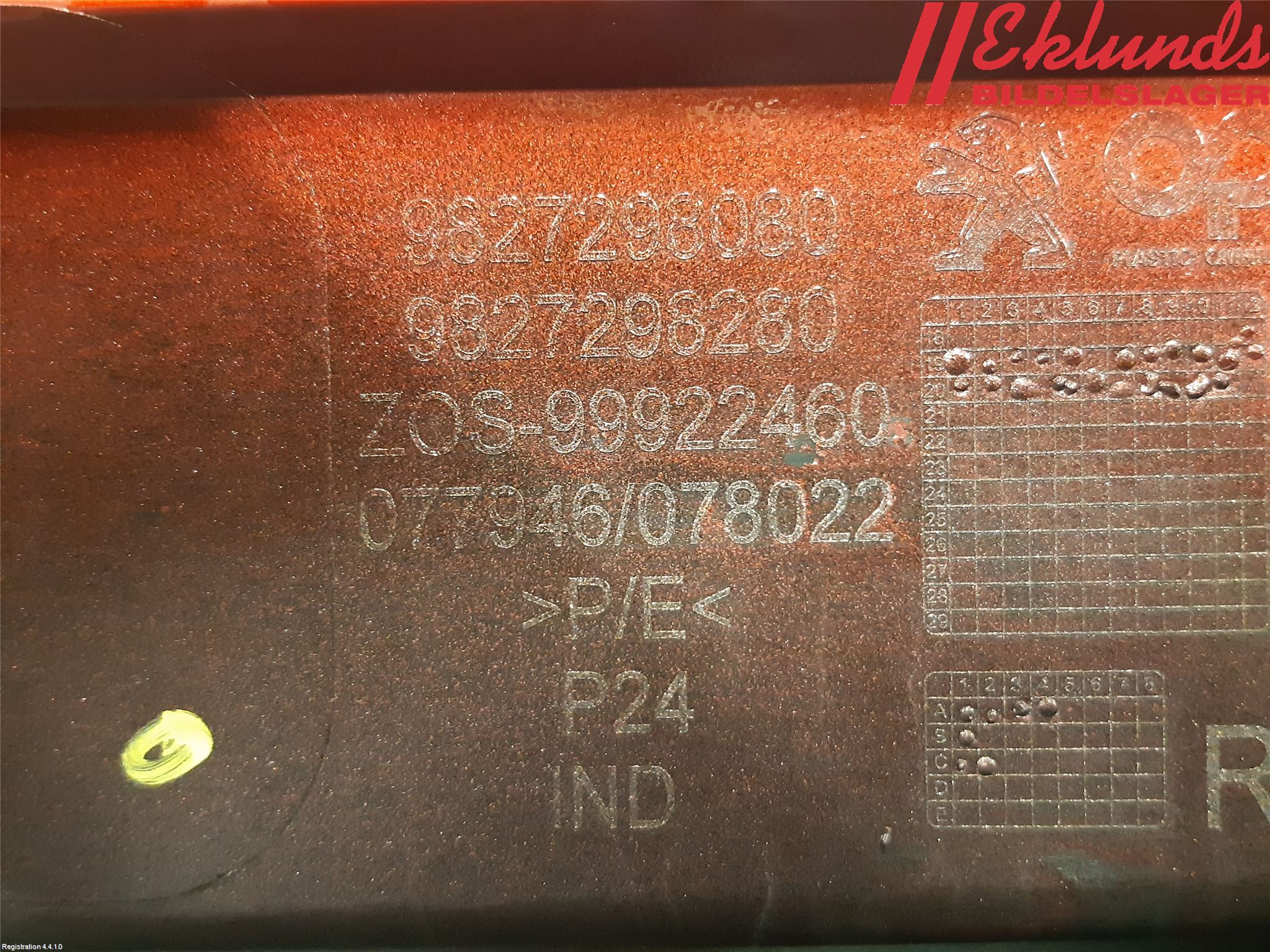 Peugeot 2008/E-2008 20- Stötfångardel Bak Hö