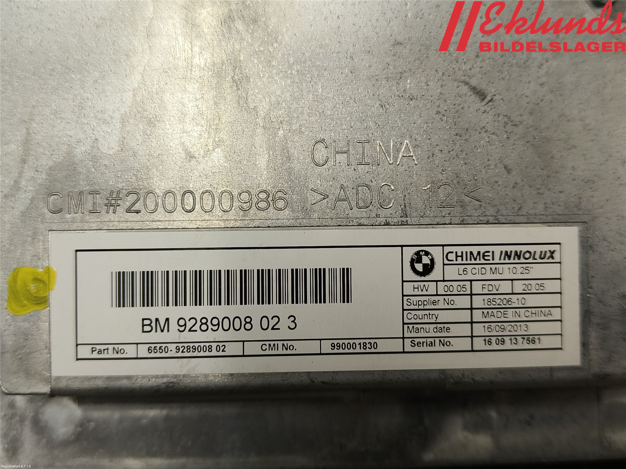 BMW 5 F10/F11/F18 09-17 Bildskärm