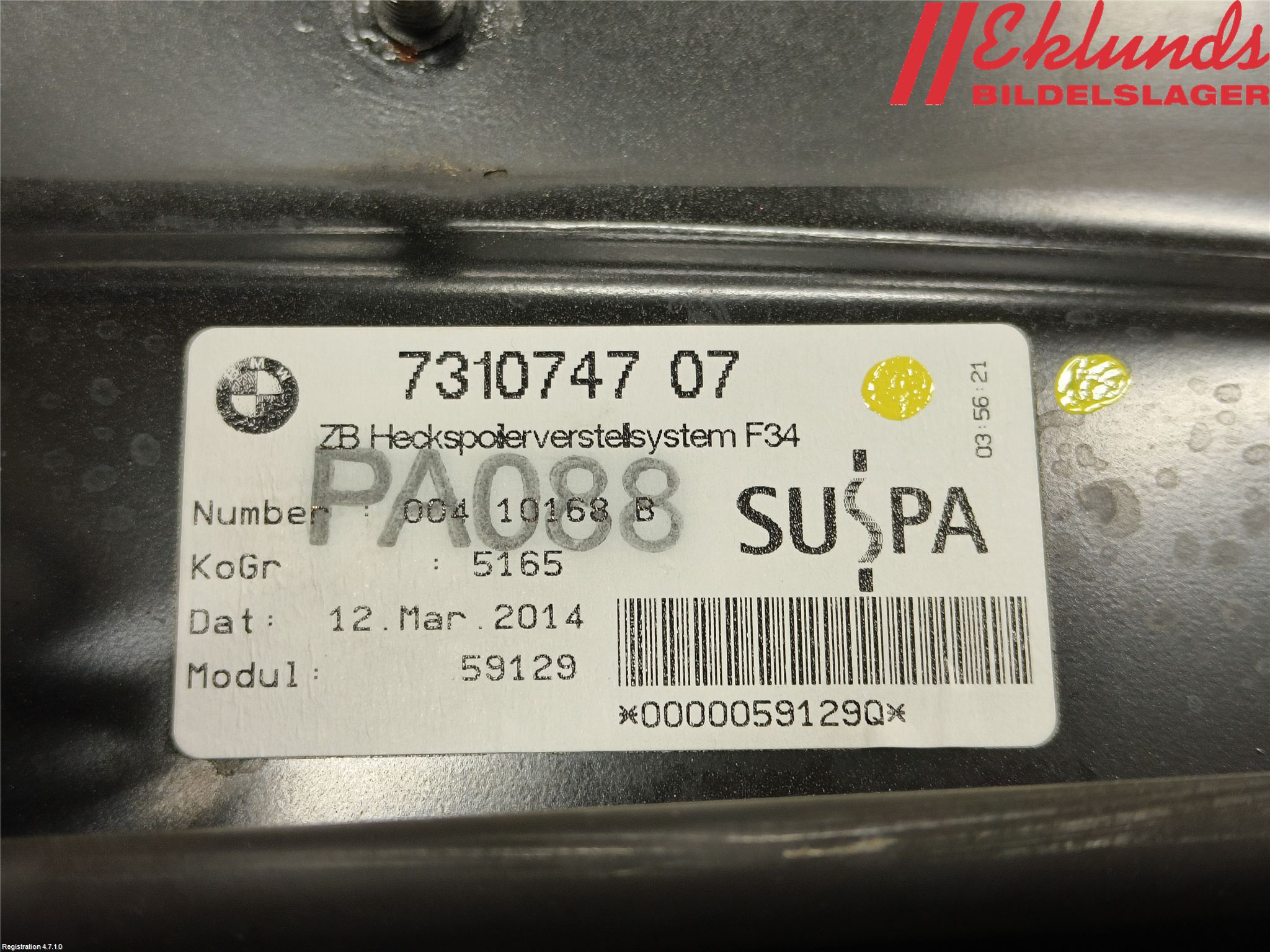 BMW 3 GT F34 13-19 Spoiler Baklucka