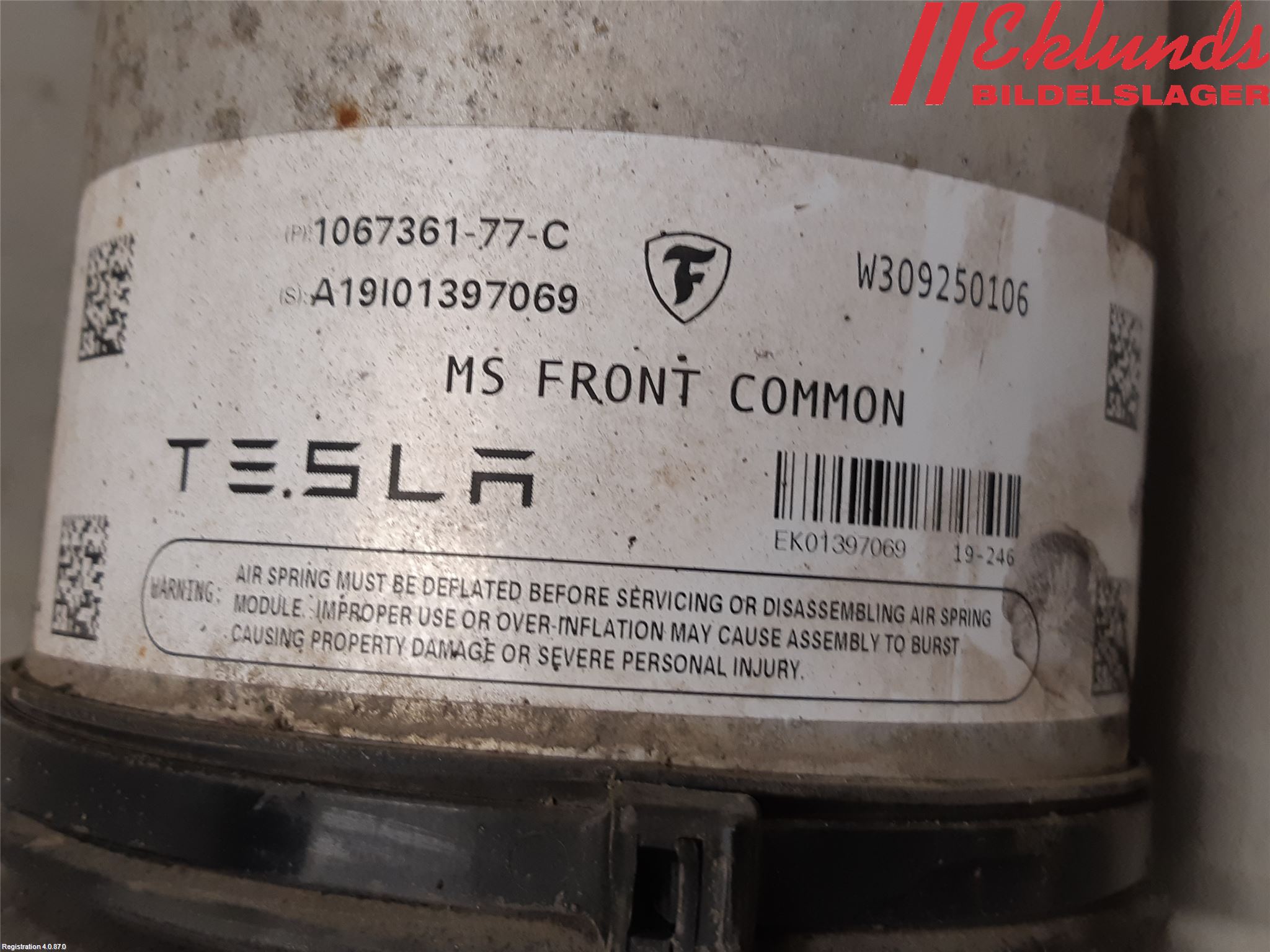 Tesla MODEL S 13- Fjädr Hydraulregl Fram