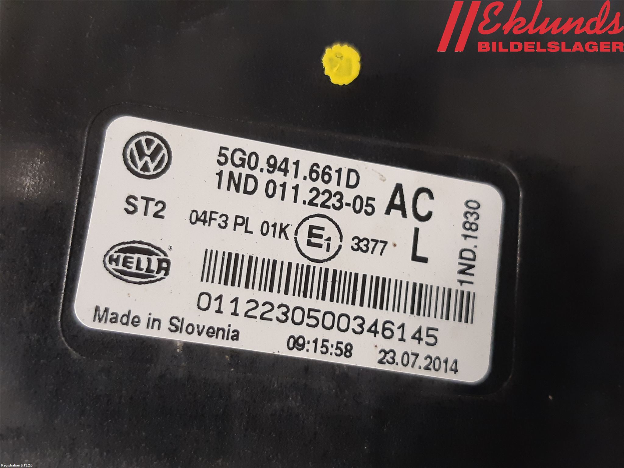 Volkswagen VW GOLF / E-GOLF VII 13-20 Dimljus-Varselljus Fram