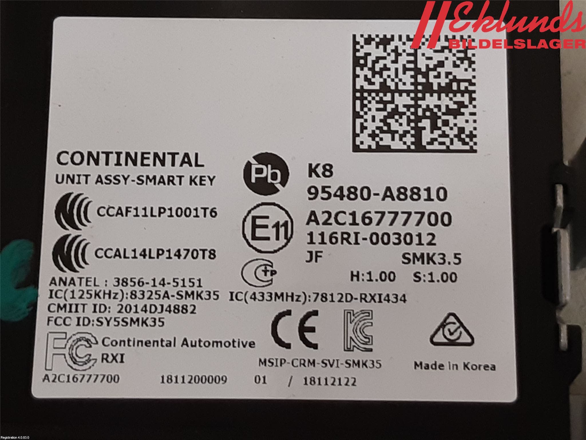 Kia OPTIMA 16-20 Styrenhet Övrigt