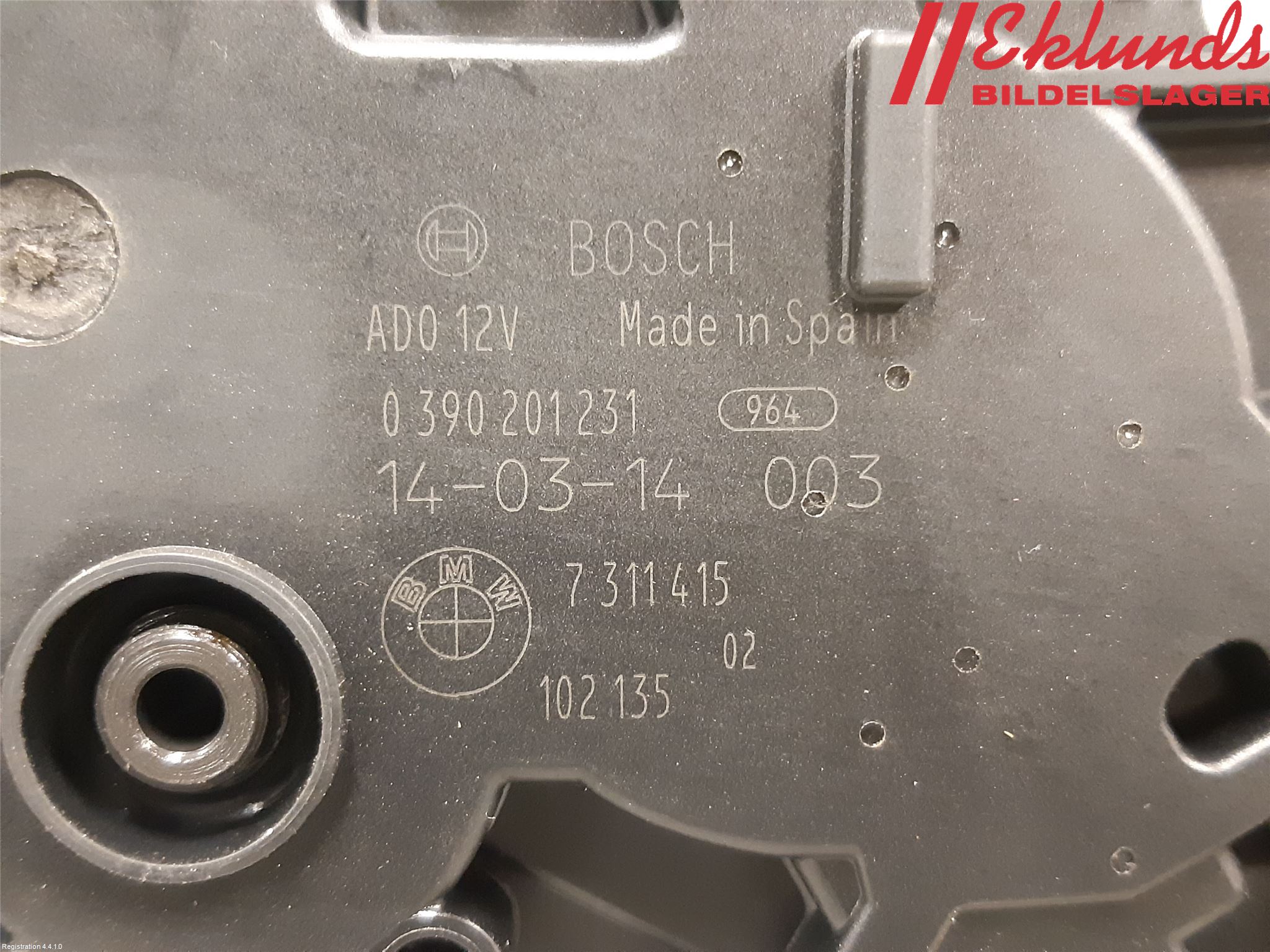 BMW 3 F30/F31/F80 12-19 Torkarmotor Baklucka