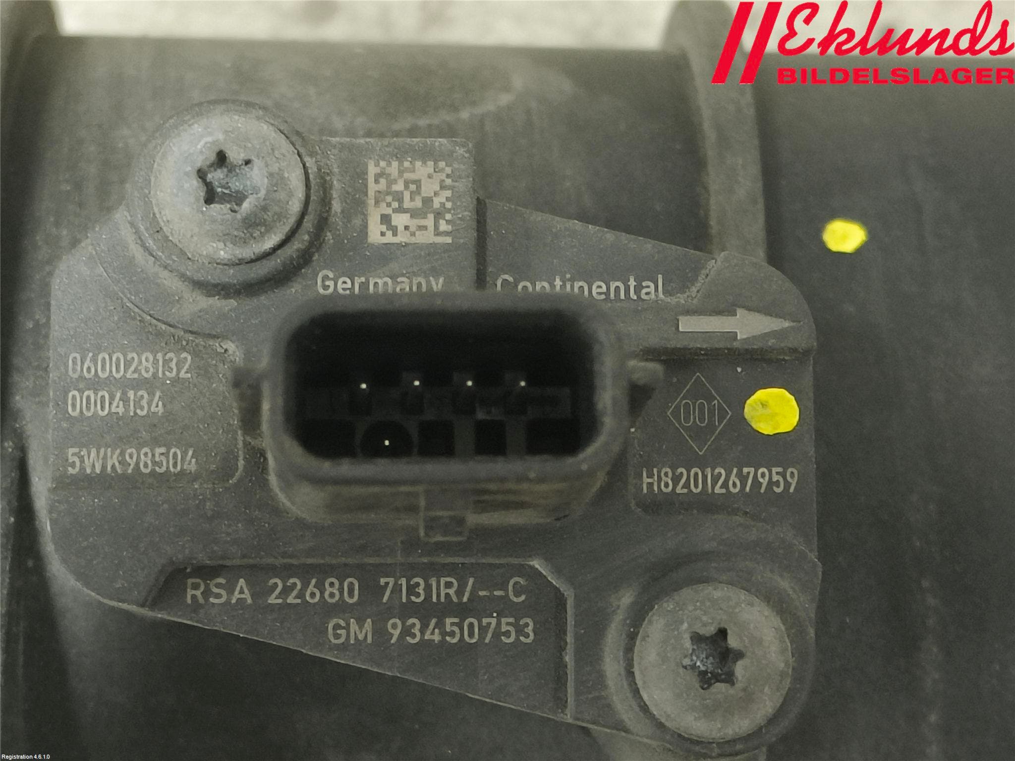 Opel MOVANO B 10-22 Injluftmängdmätare