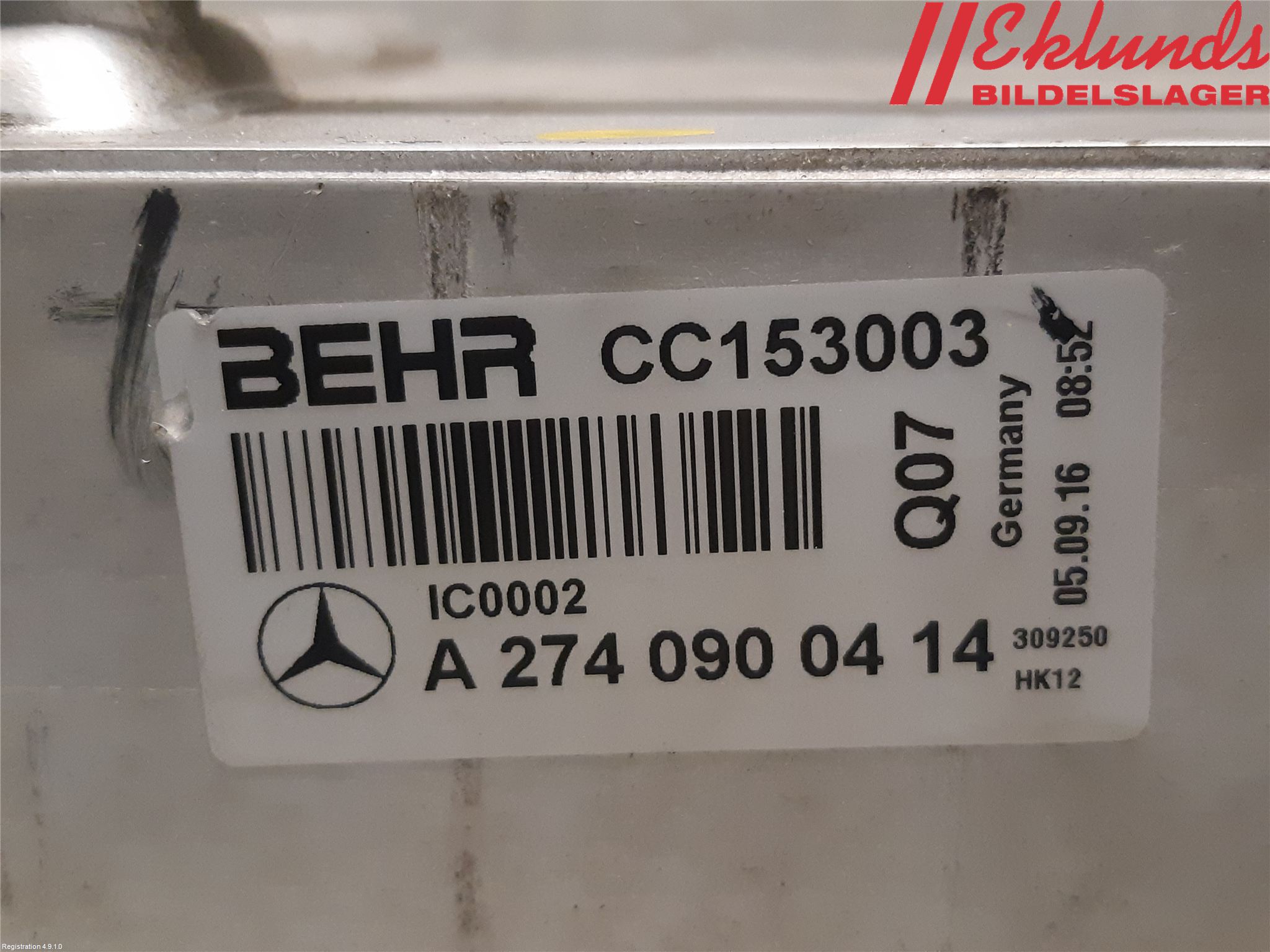 Mercedes-Benz MB C-KLASS (W205) 14-21 Laddluft-Intercooler Kyl