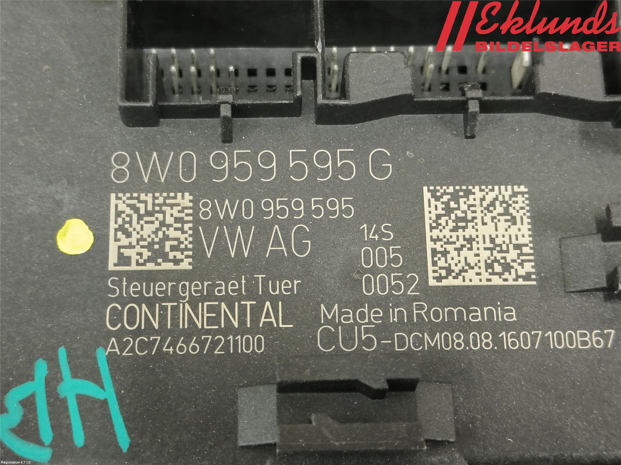 Audi A4/S4 B9 16-19 Styrenhet Dörr