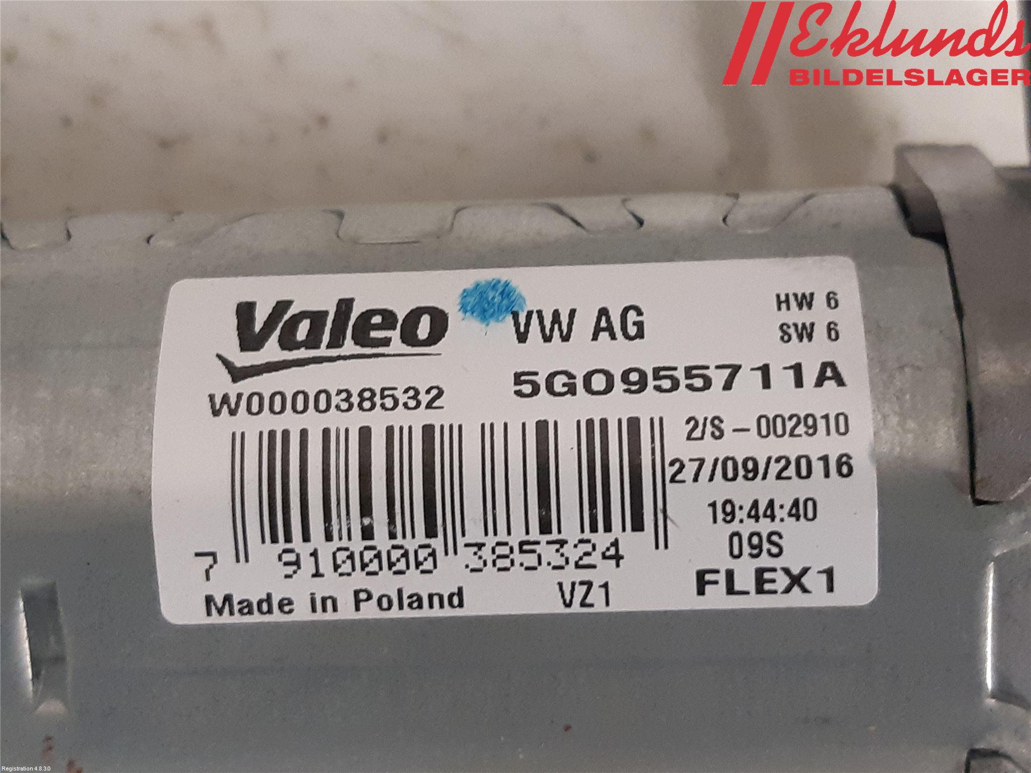 Volkswagen VW PASSAT 15-19 Torkarmotor Baklucka