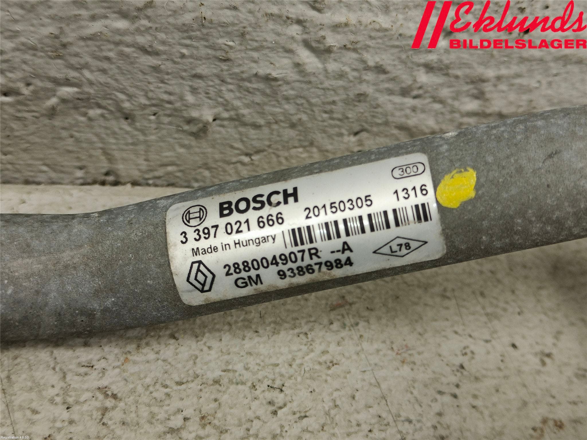 Opel VIVARO 15-19 Torkarmekanism Vindruta