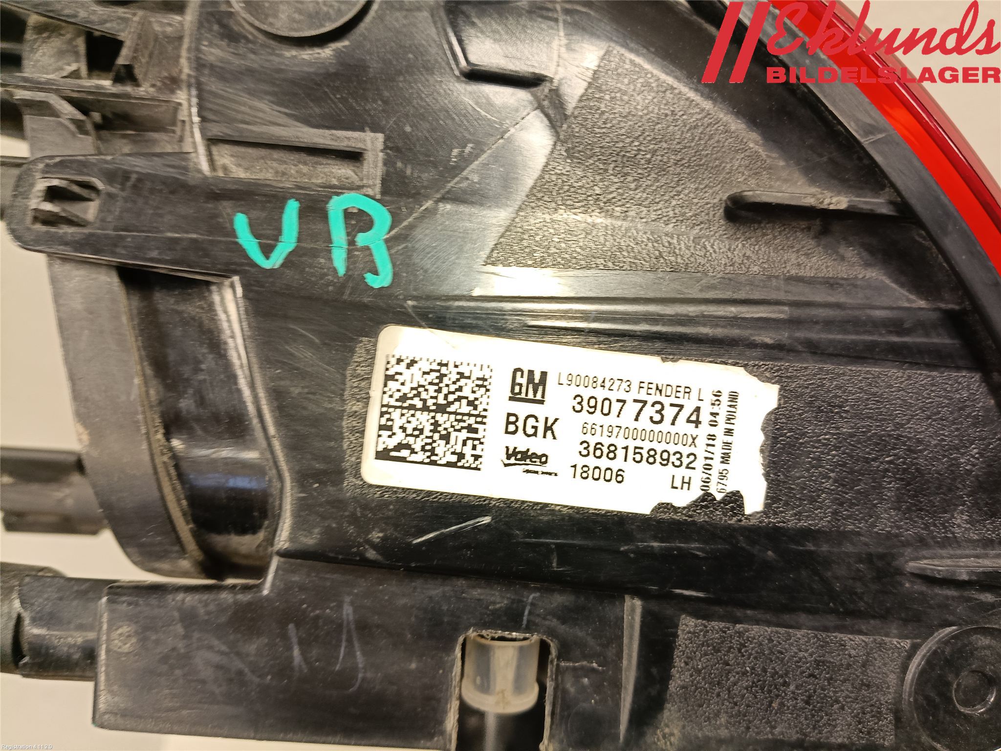 Opel ASTRA K 16-22 Bakljus Vänster