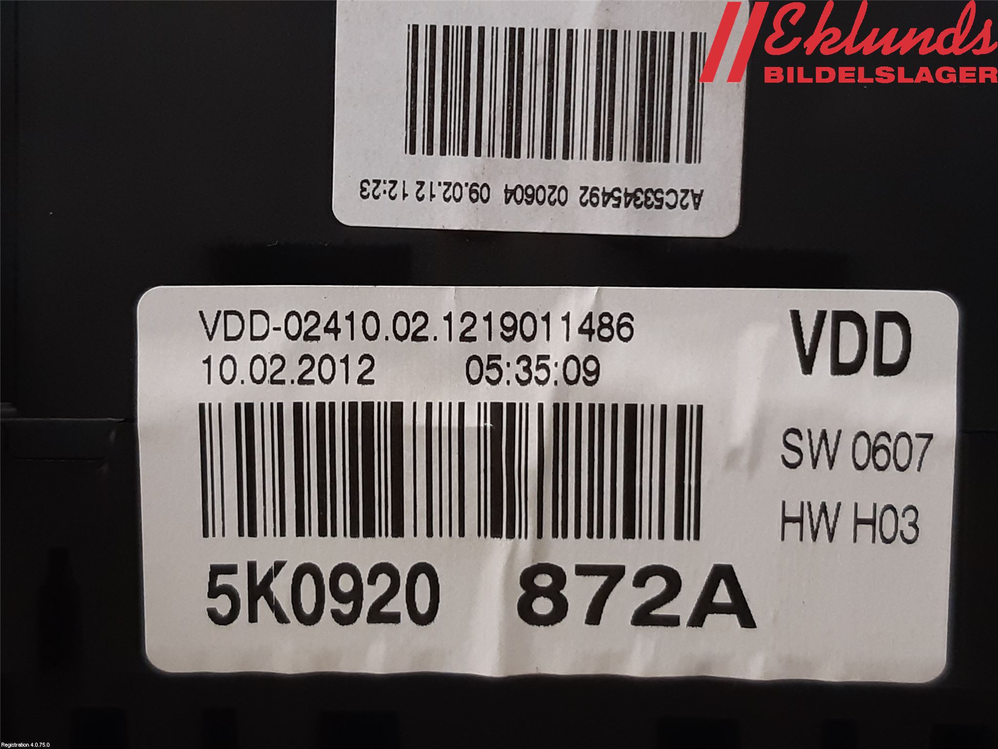 Volkswagen VW GOLF VI 09-13 Instrument Komb