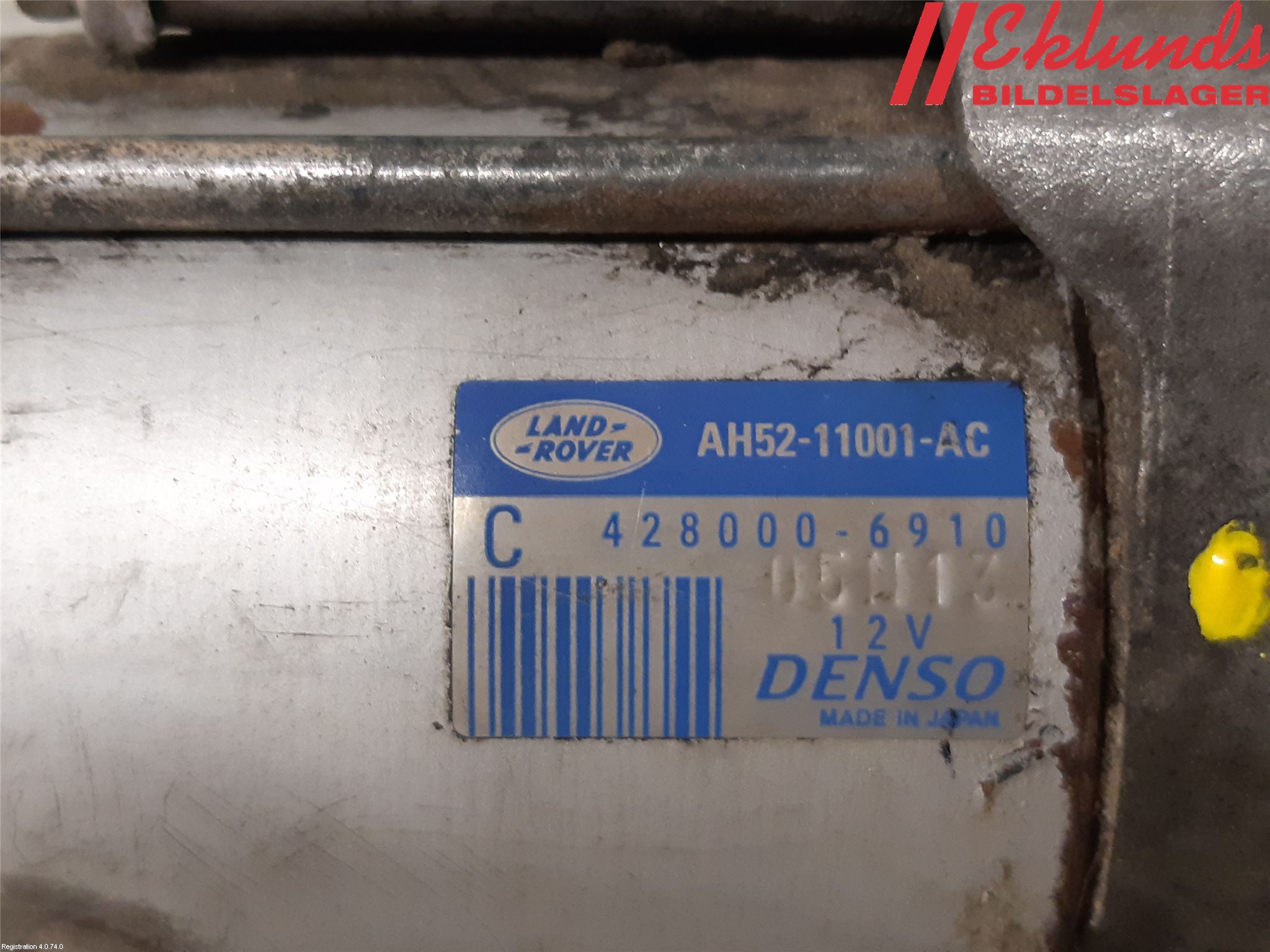 Landrover LAND ROVER RANGE ROVER EVOQUE (L538) 11-18 Startmotor Diesel