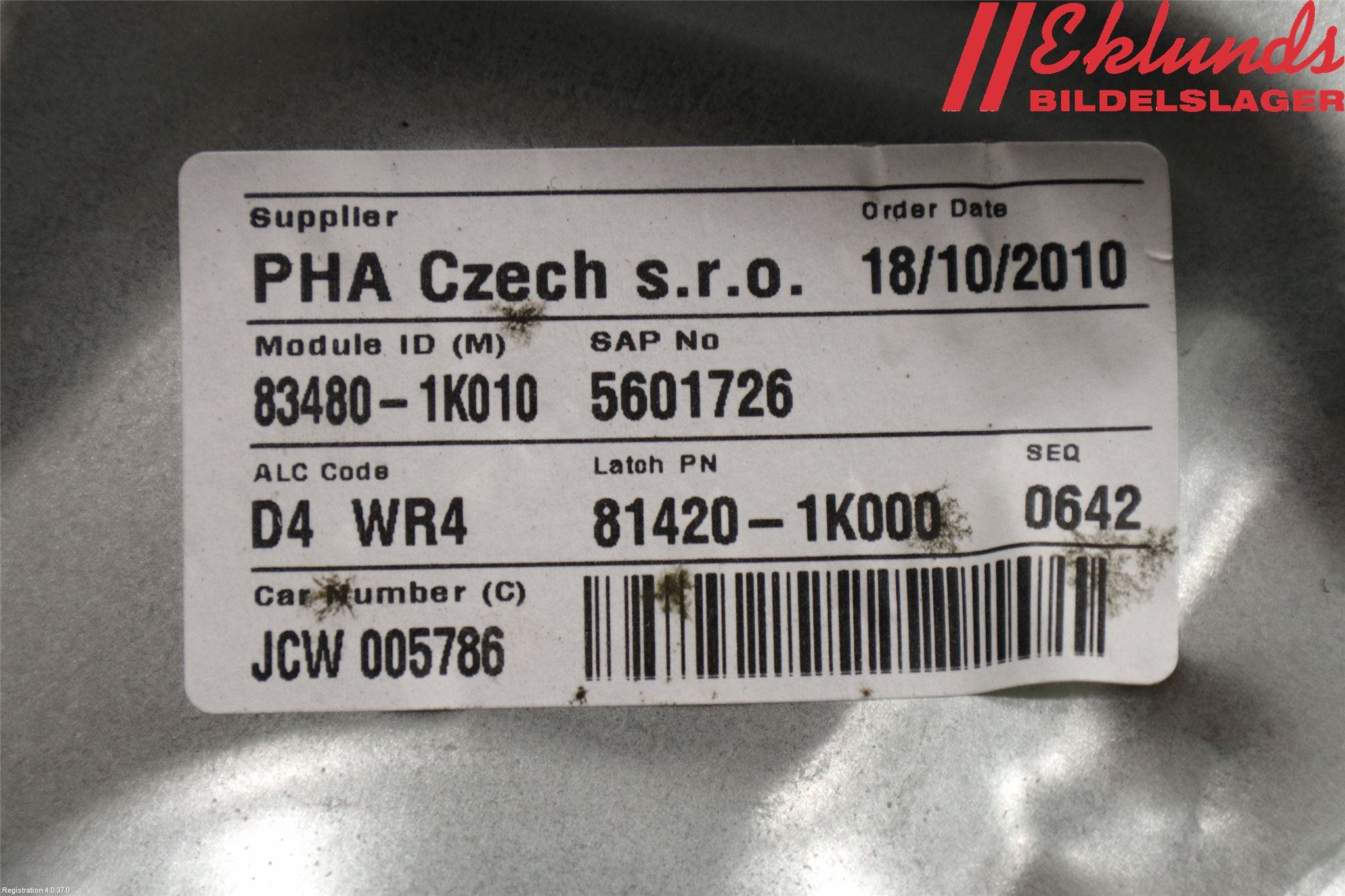 Hyundai ix20 Fönsterhiss El Kompl