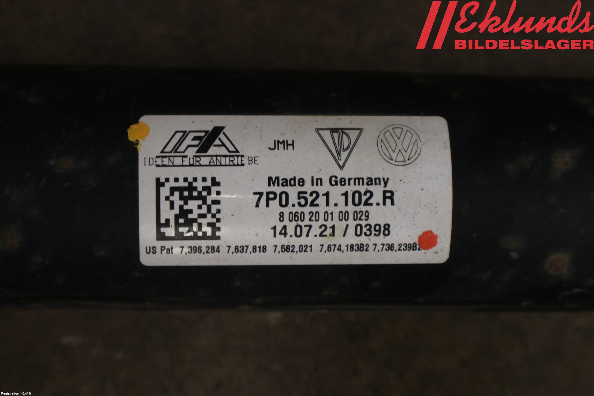 Volkswagen VW TOUAREG 7P 11-18 Mellanaxel Komp