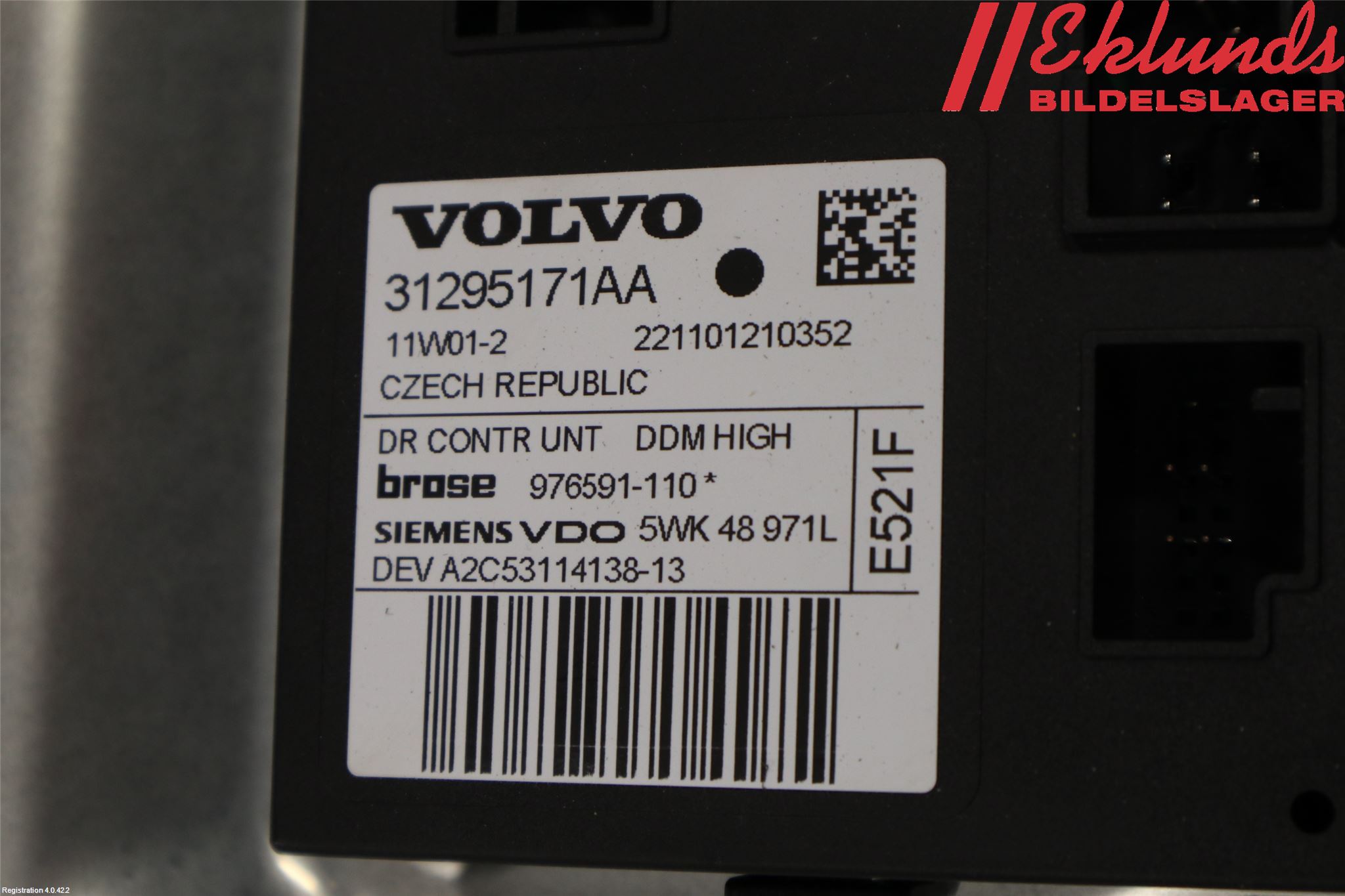 Volvo C30 10-13 Fönsterhiss El Kompl