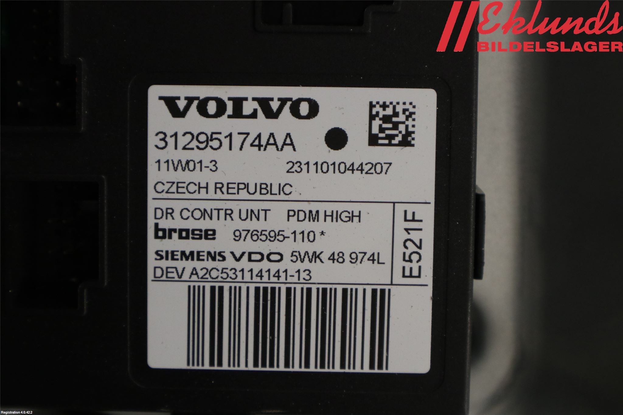 Volvo C30 10-13 Fönsterhiss El Kompl