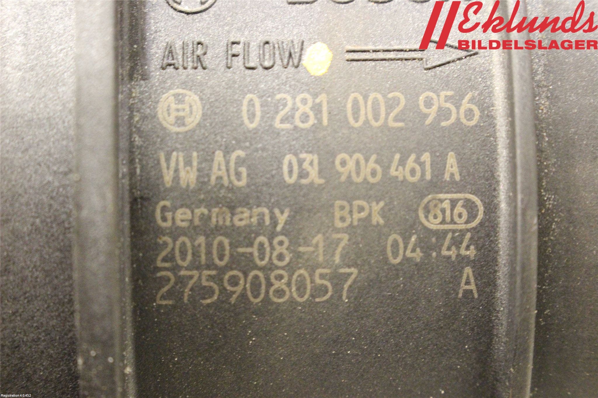 Skoda YETI Injluftmassamätare