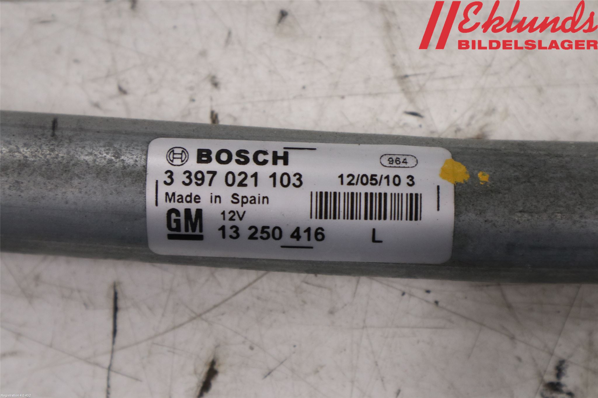 Opel MERIVA B 10-17 Torkarmekanism Vindruta