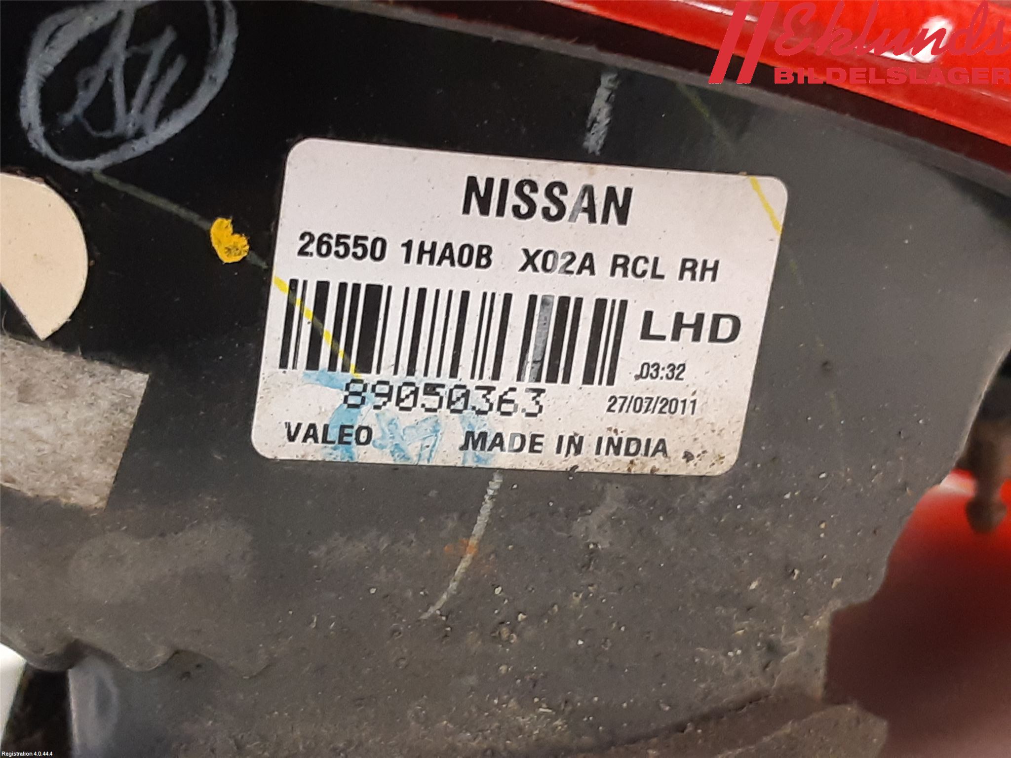 Nissan MICRA 11-16 Bakljus Höger