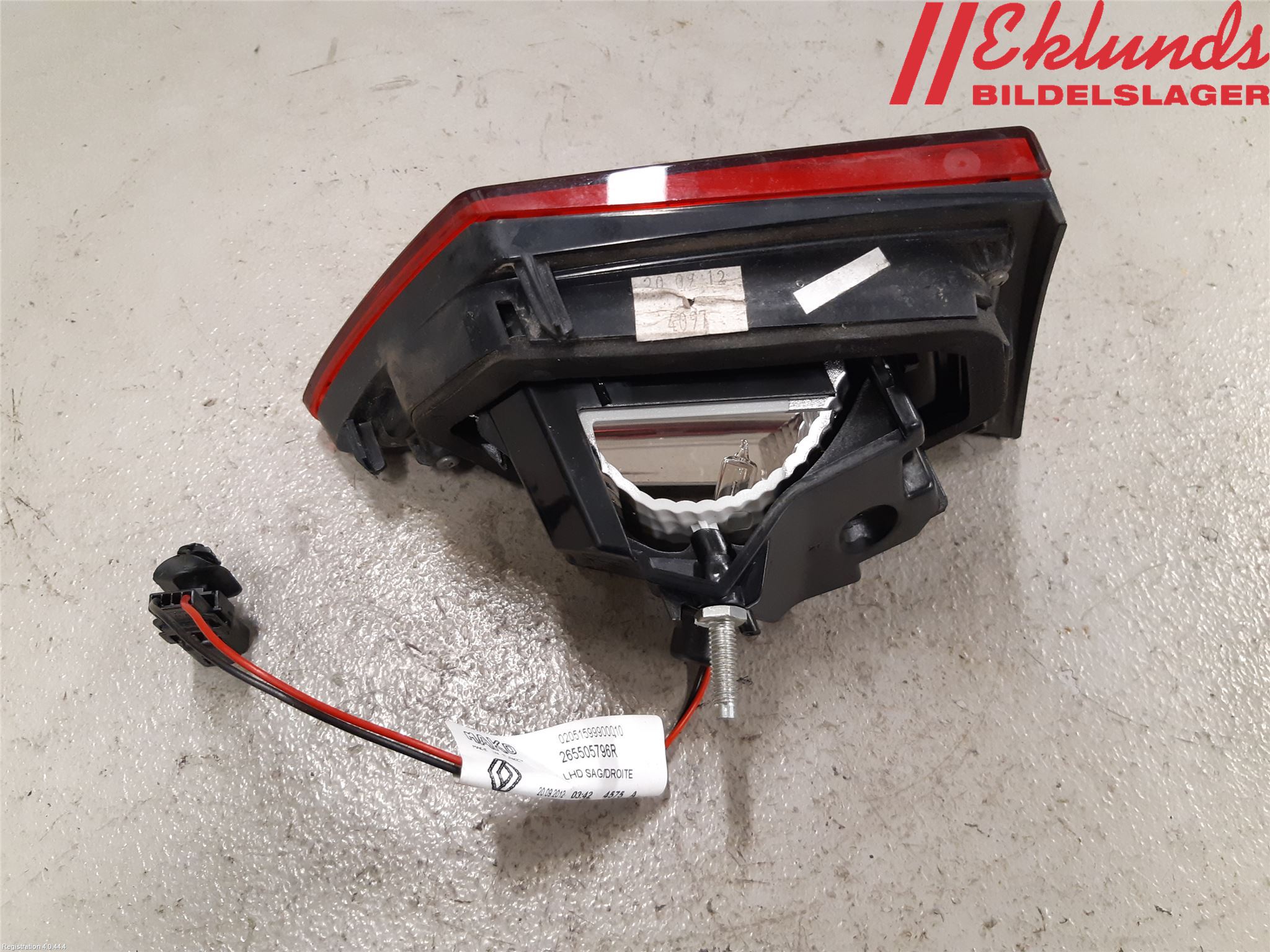 Renault CLIO IV 12-16 Bakljus Lucka Hö