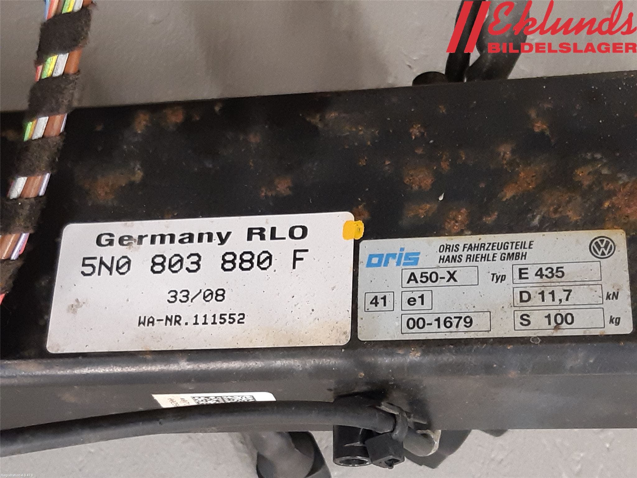 Volkswagen VW TIGUAN 07-16 Dragkrok