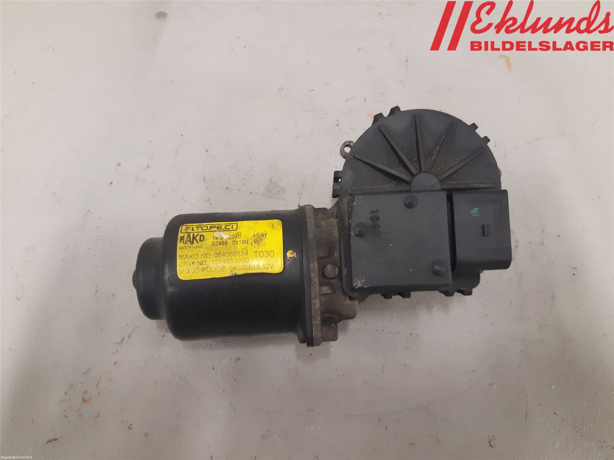 Peugeot BIPPER Torkarmotor Vindruta