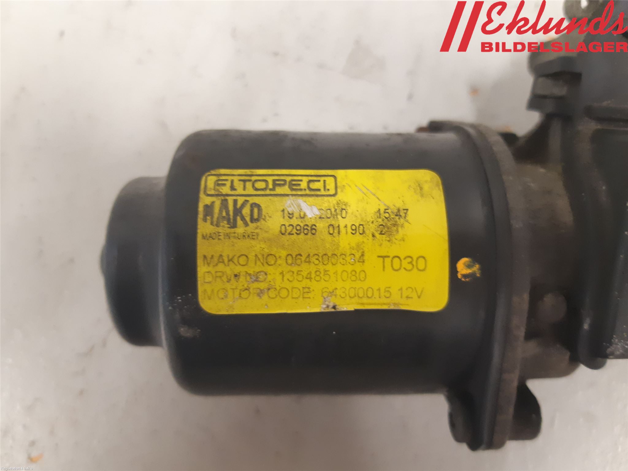 Peugeot BIPPER Torkarmotor Vindruta