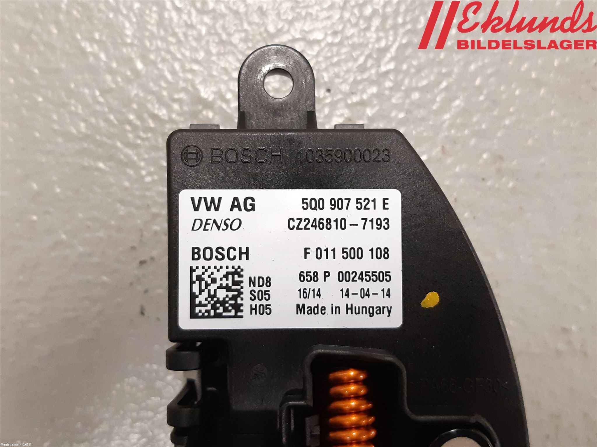 Volkswagen VW GOLF / E-GOLF VII 13-20 Värmefläktsmotstånd