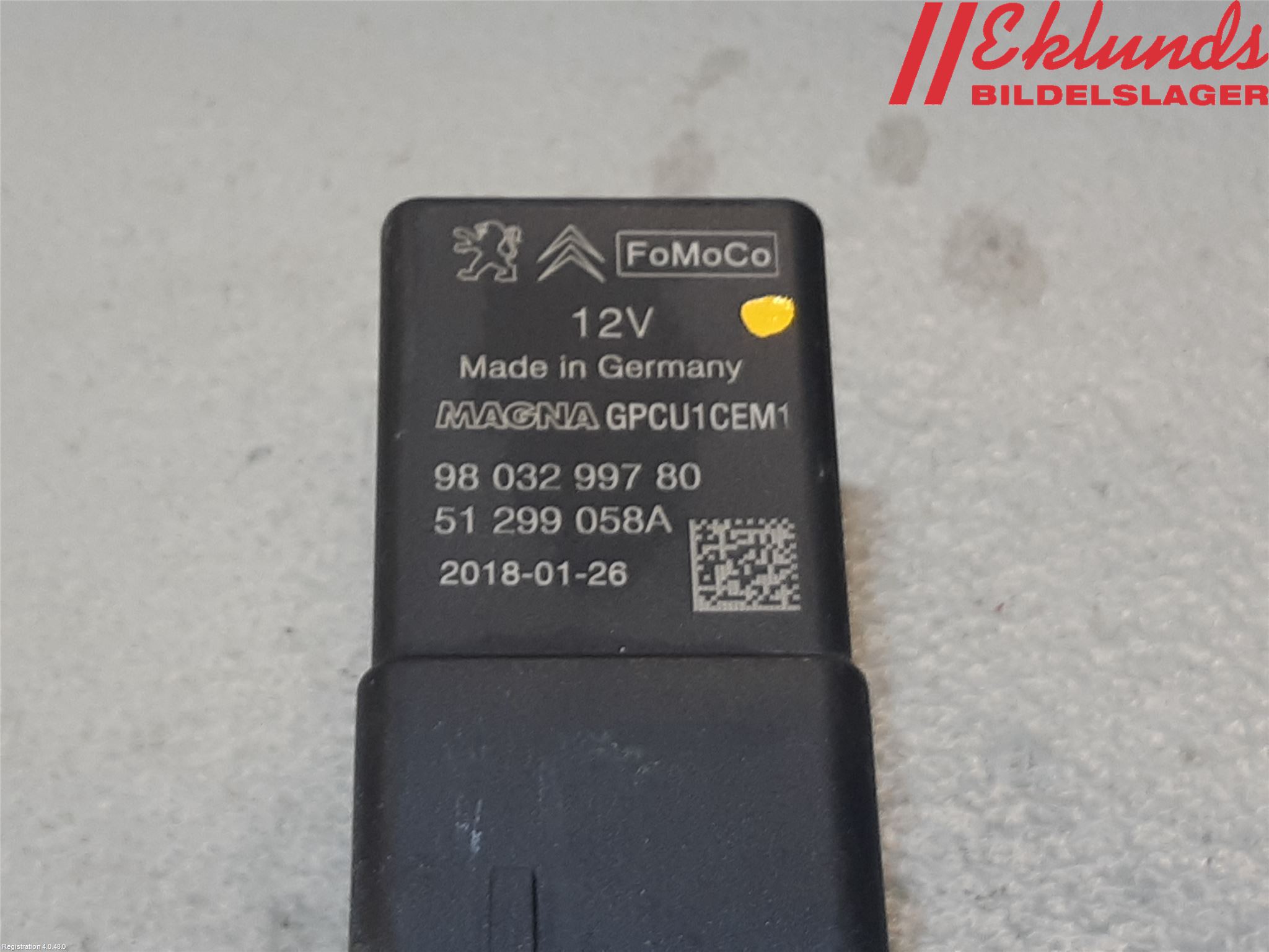 Peugeot PARTNER 16-18 Relä Glödning Diesel