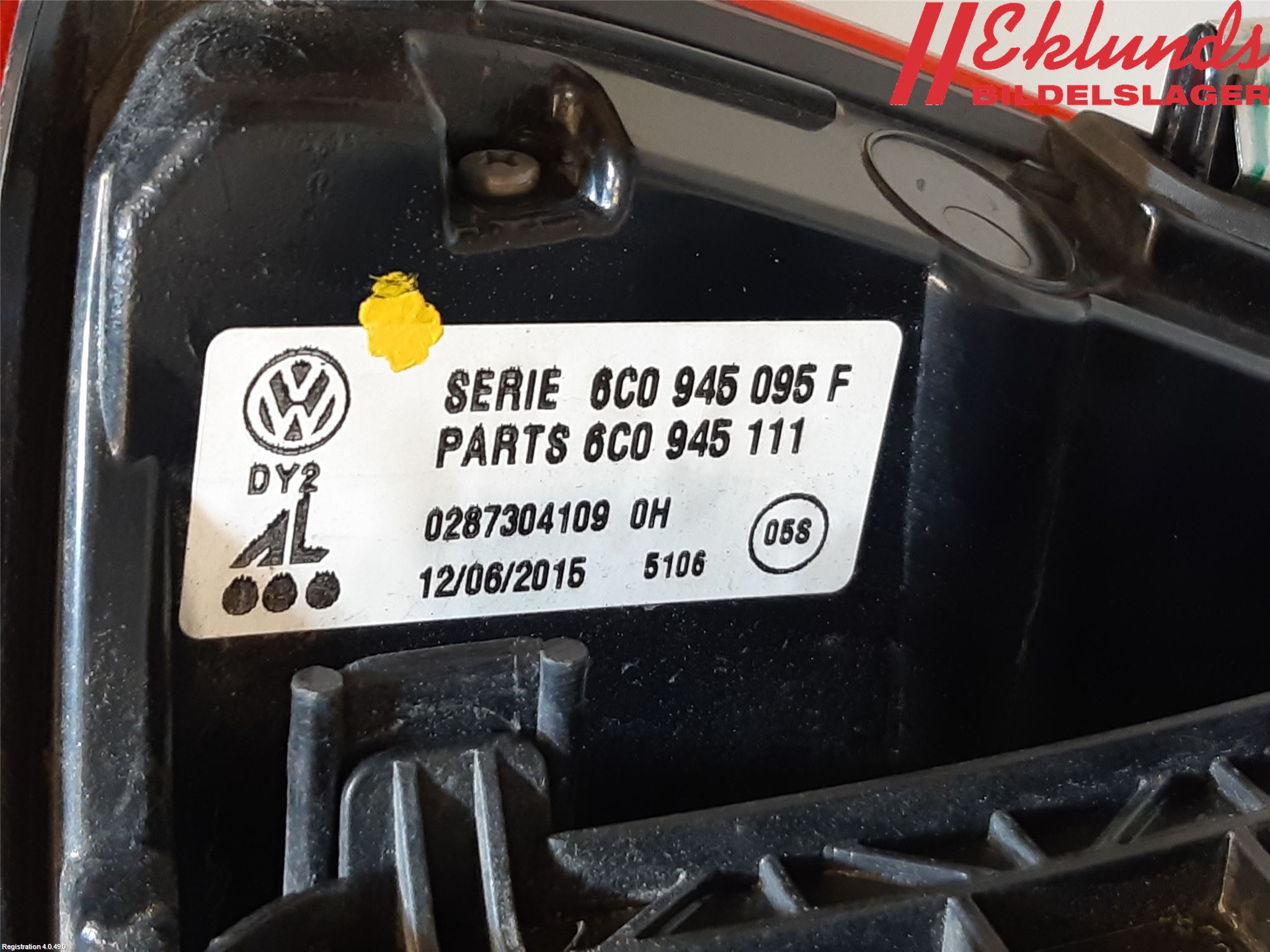 Volkswagen VW POLO 10-17 Bakljus Vänster