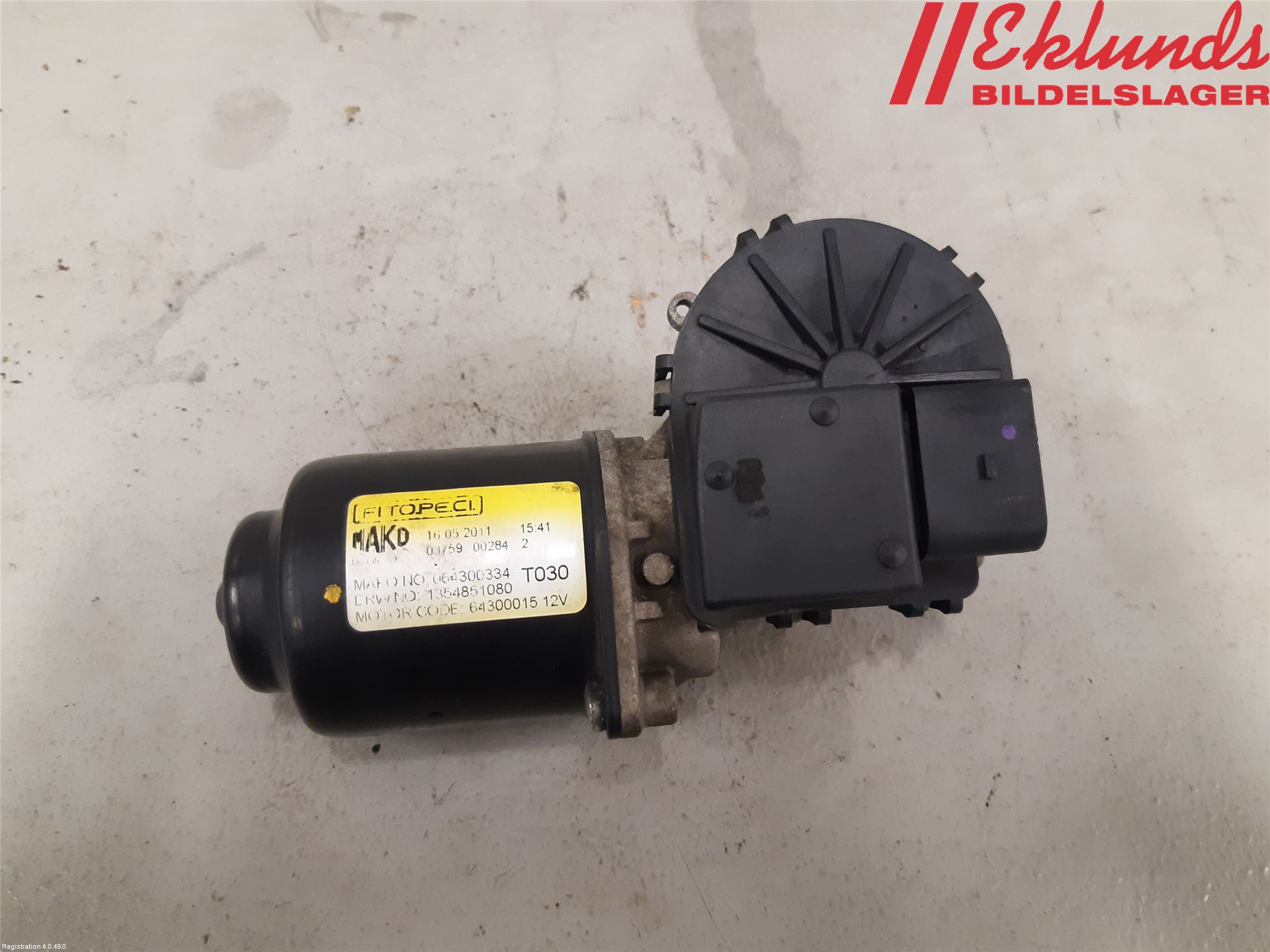 Peugeot BIPPER Torkarmotor Vindruta