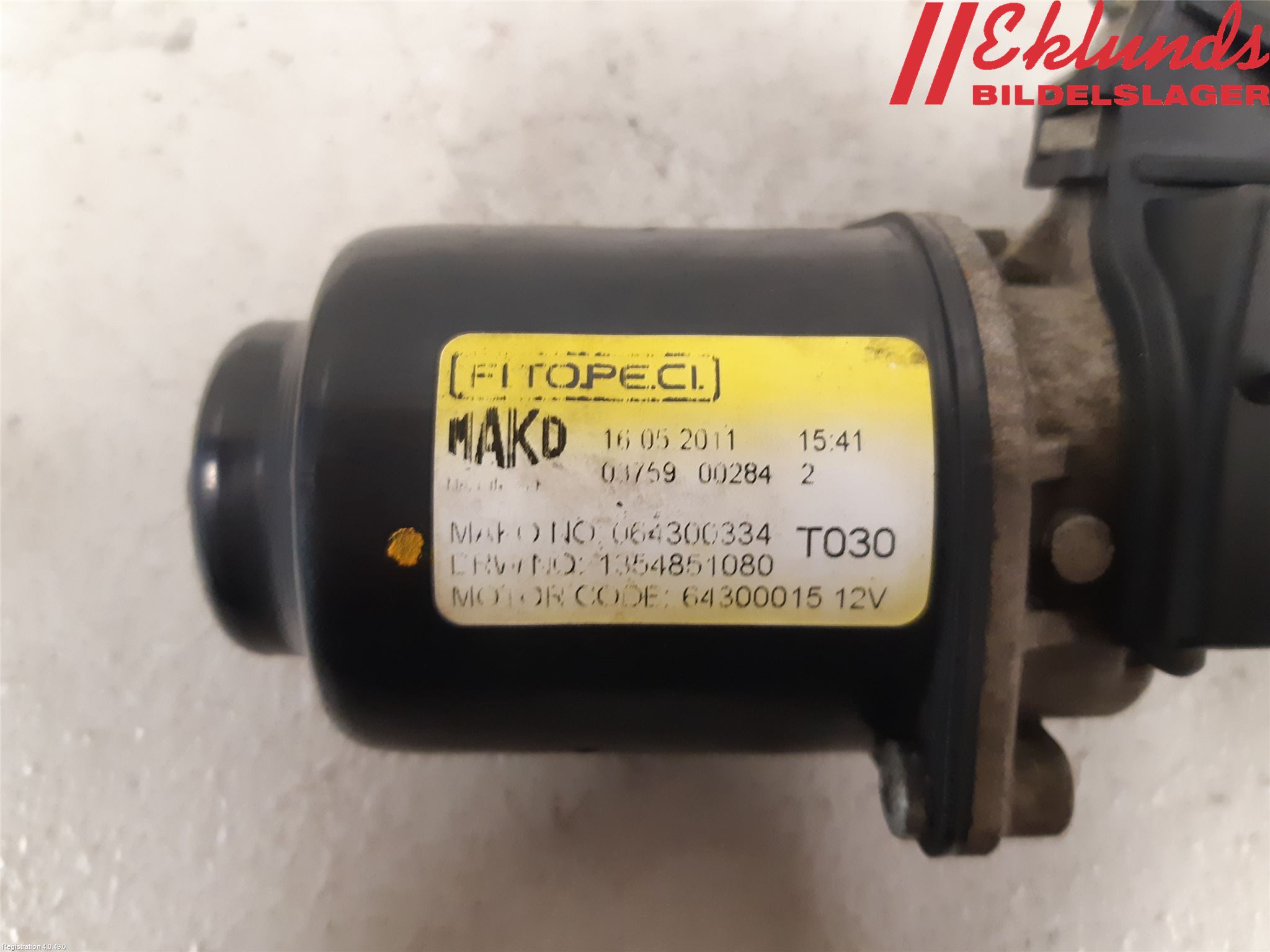 Peugeot BIPPER Torkarmotor Vindruta