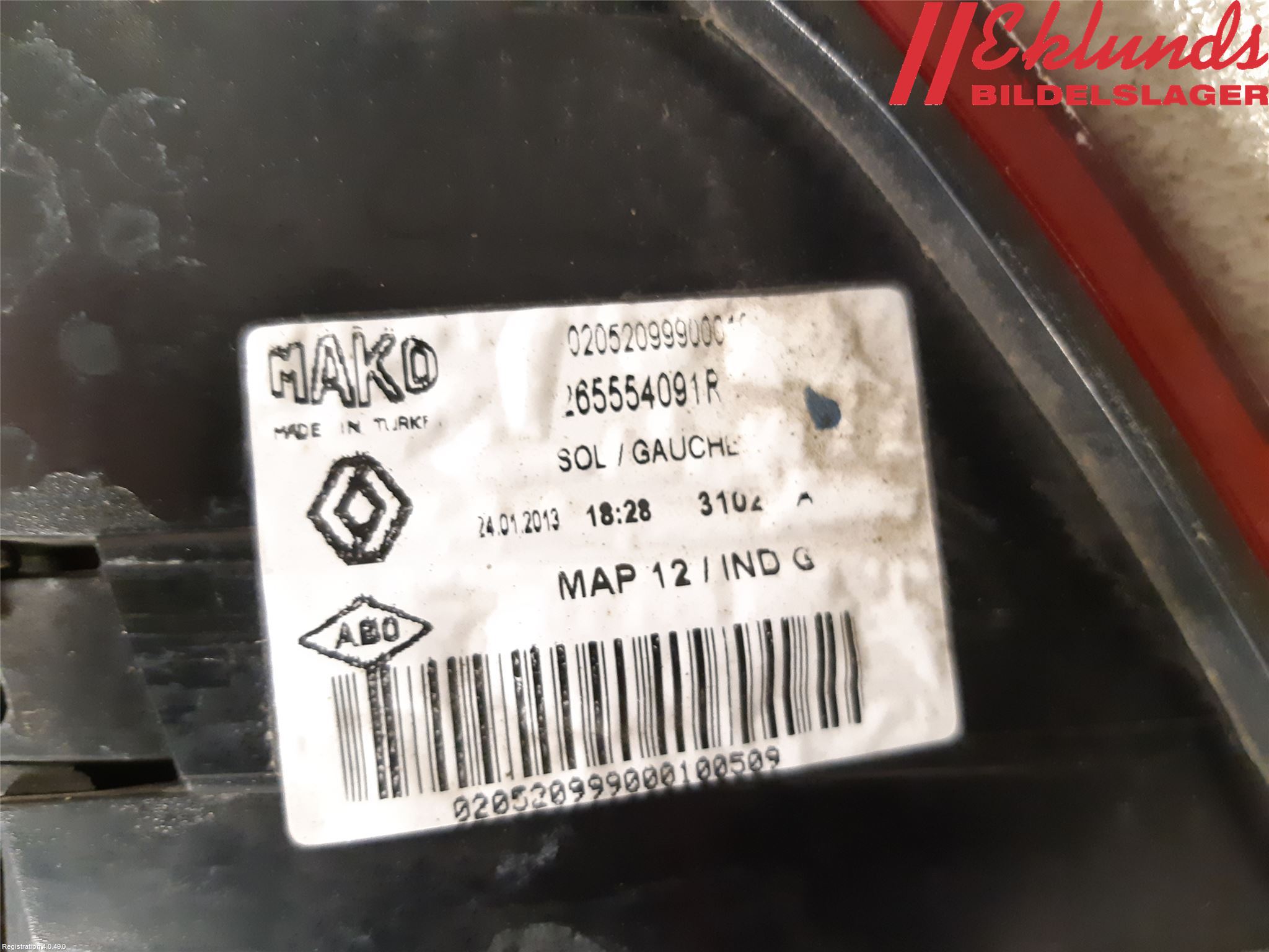 Renault CLIO IV 12-16 Bakljus Vänster