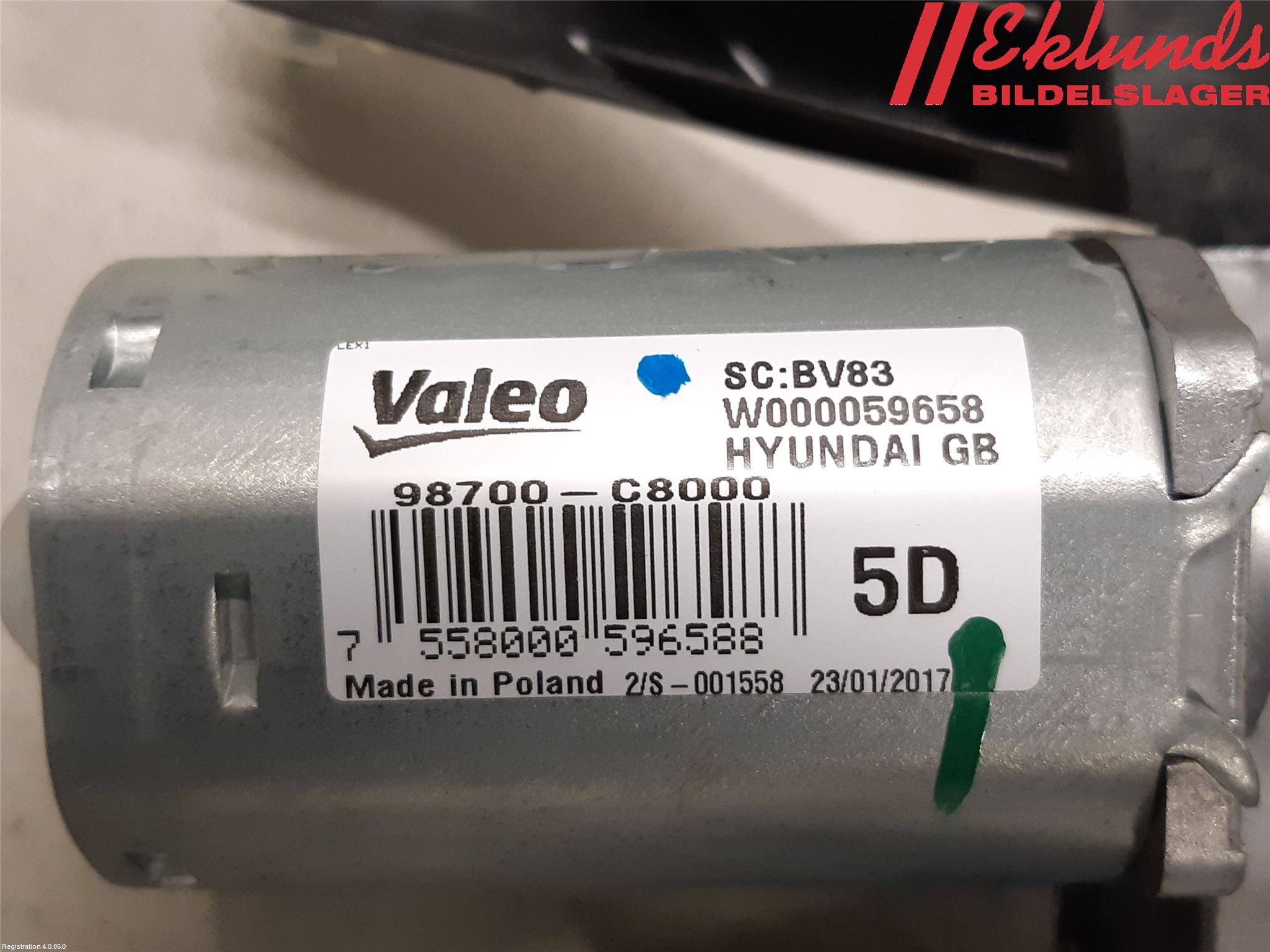 Hyundai i20 GB 15-20 Torkarmotor Baklucka