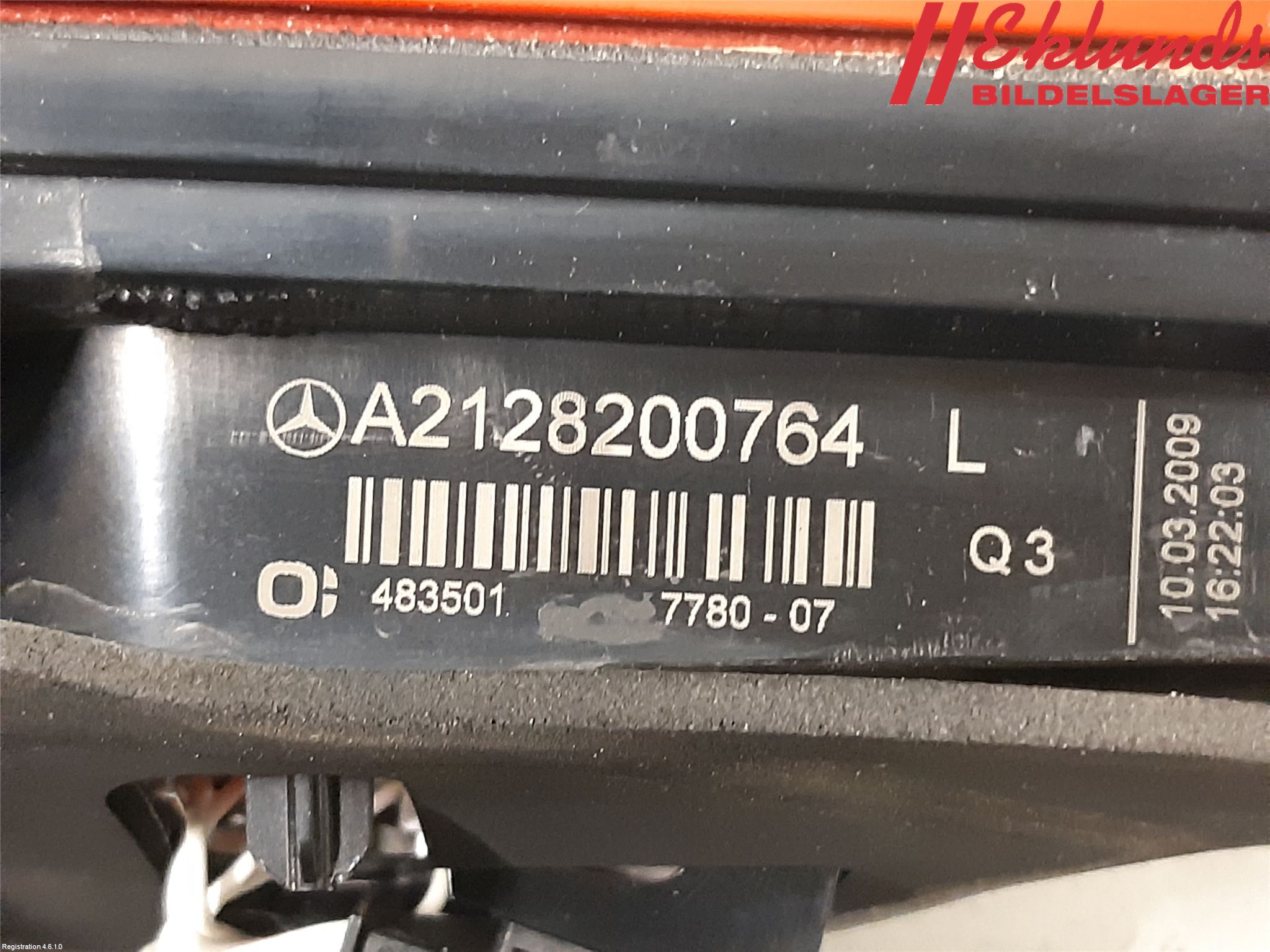 Mercedes-Benz MB E-KLASS (W212) 09-16 Bakljus Lucka Vä