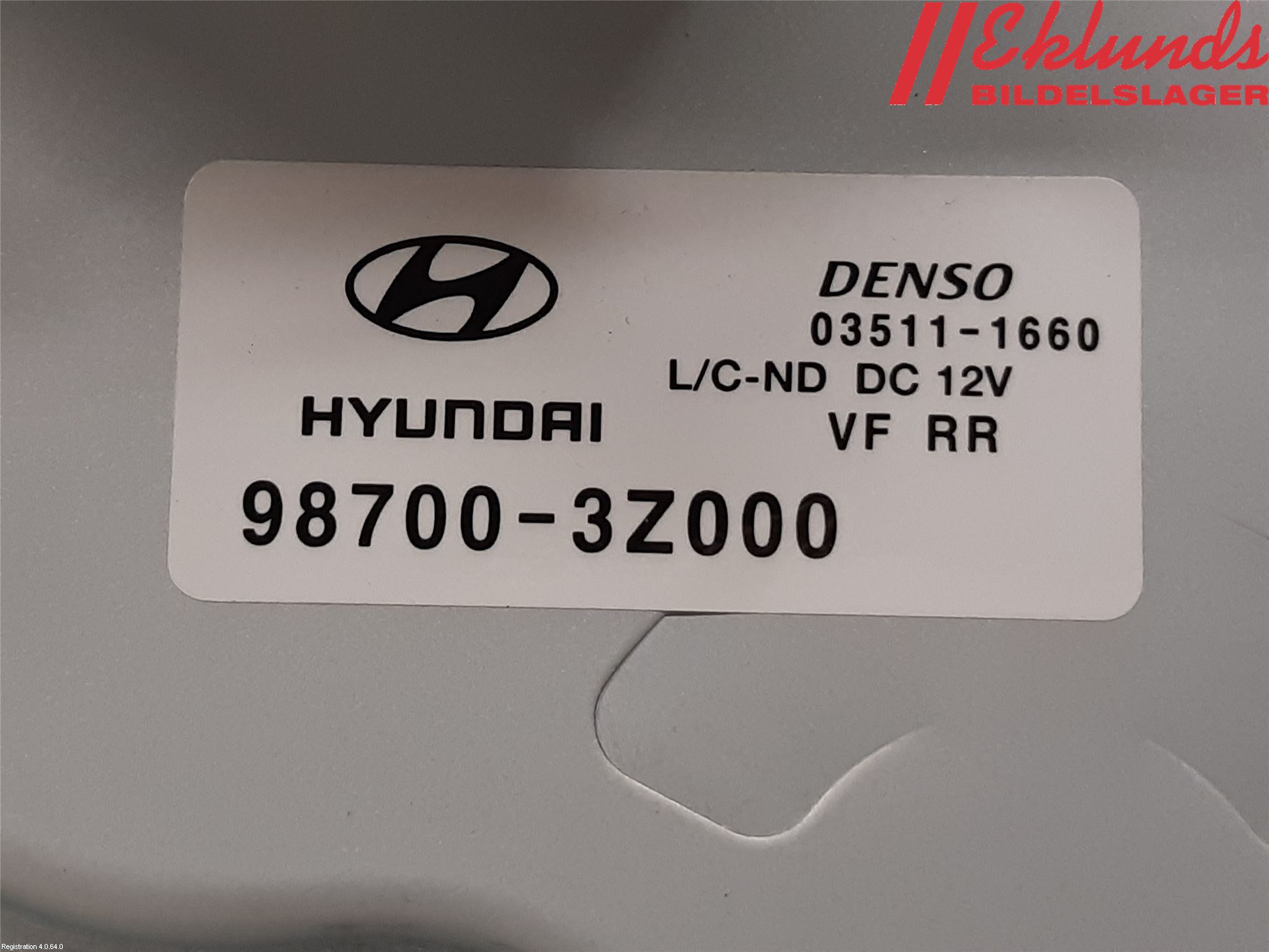 Hyundai i40 16-18 Torkarmotor Baklucka