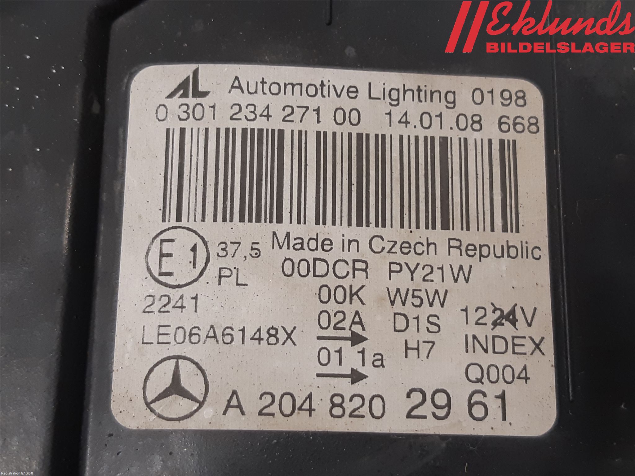 Mercedes-Benz MB C-KLASS (W204) 07-15 Strålkastare Vänster