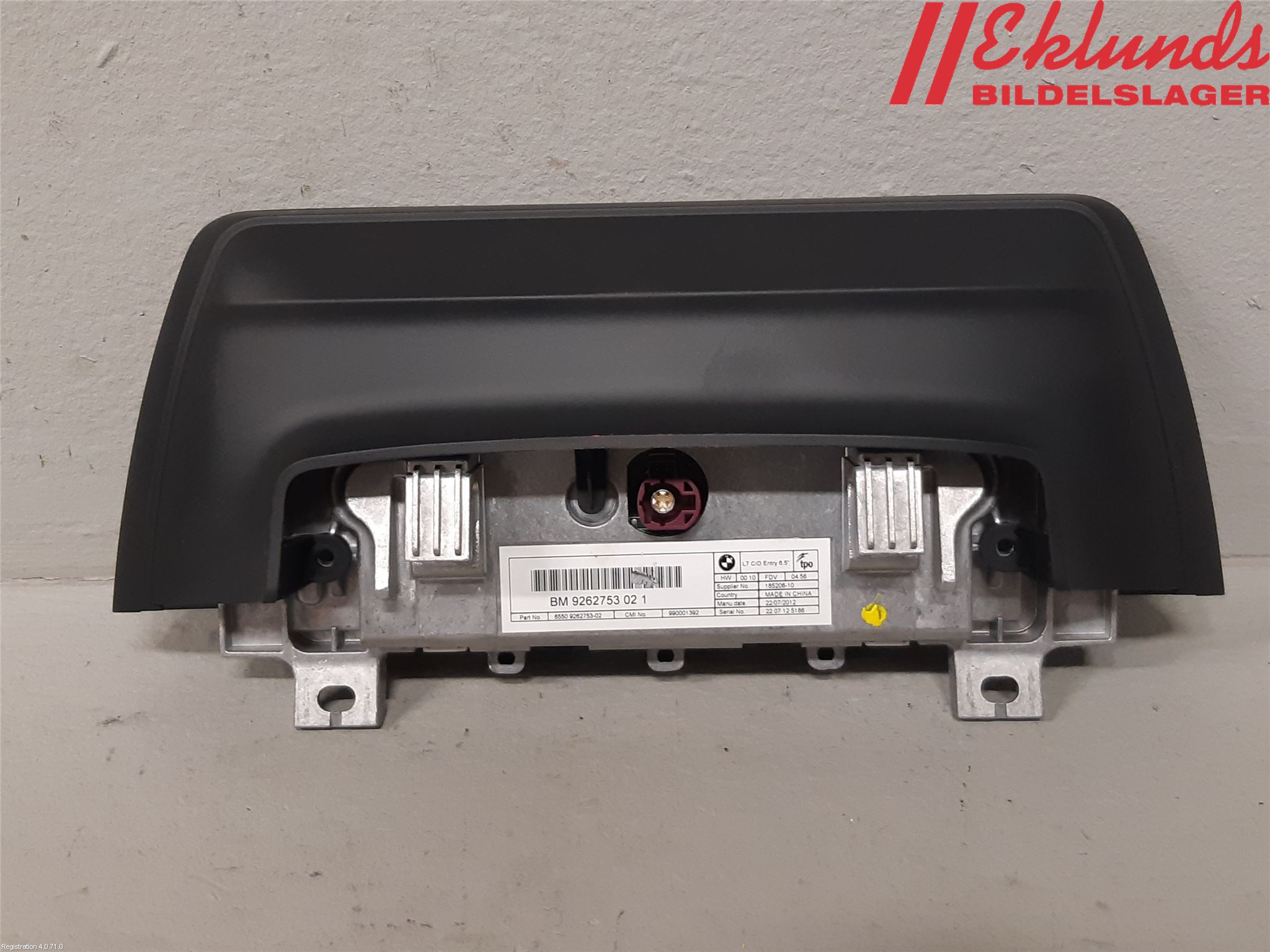 BMW 3 F30/F31/F80 12-19 Bildskärm