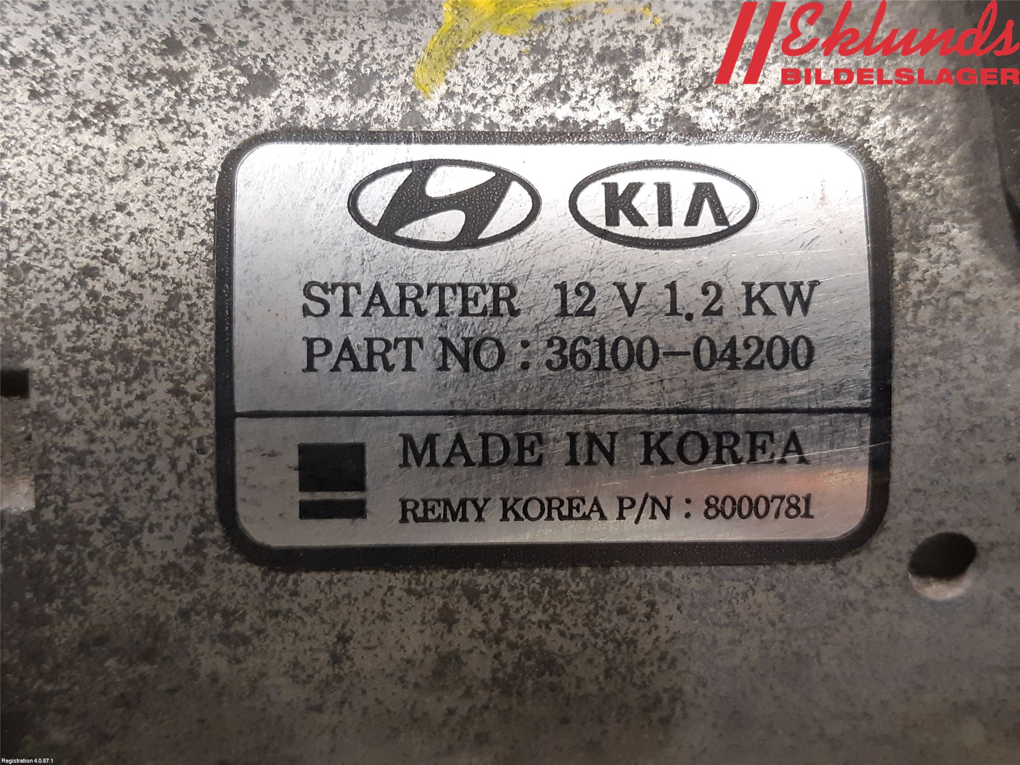 Kia STONIC 18->> Startmotor
