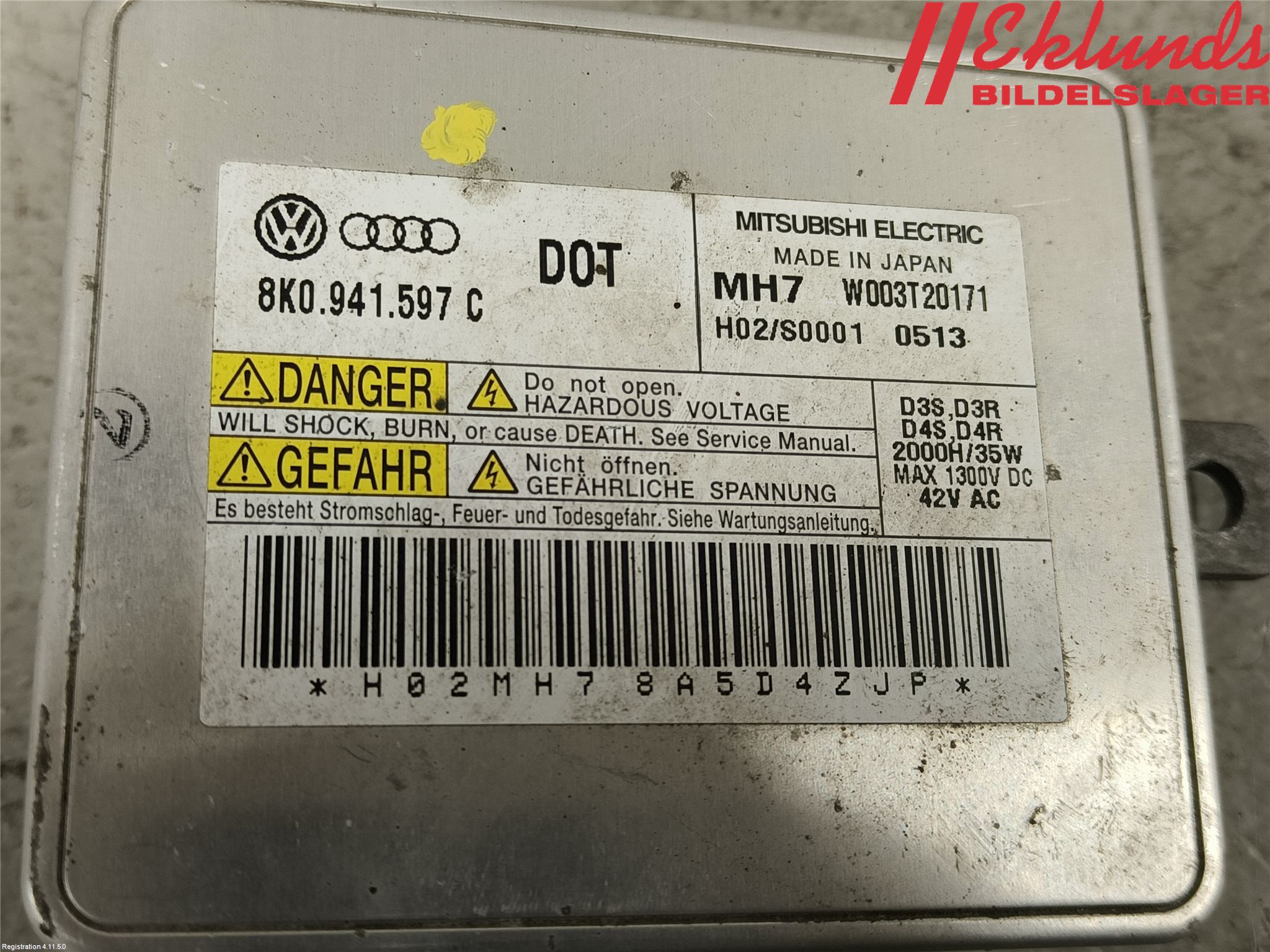 Audi A4/S4 08-11 Styrenhet Strålkastare