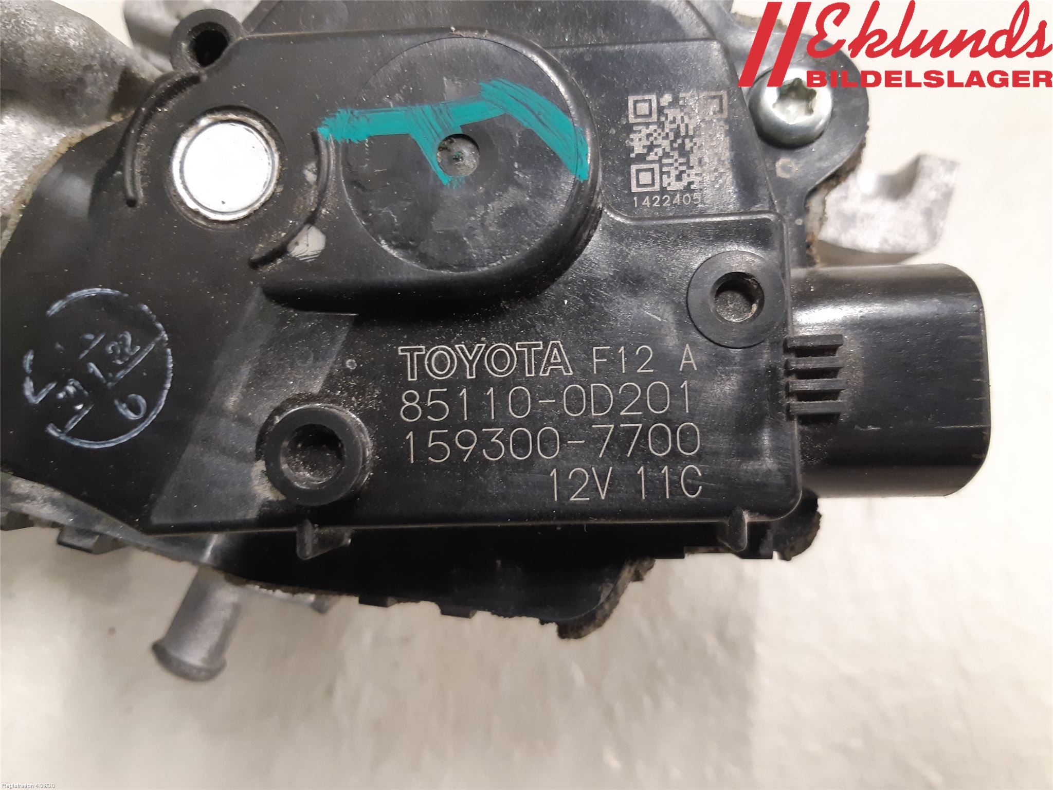 Toyota YARIS XP130 15-20 Torkarmotor Vindruta