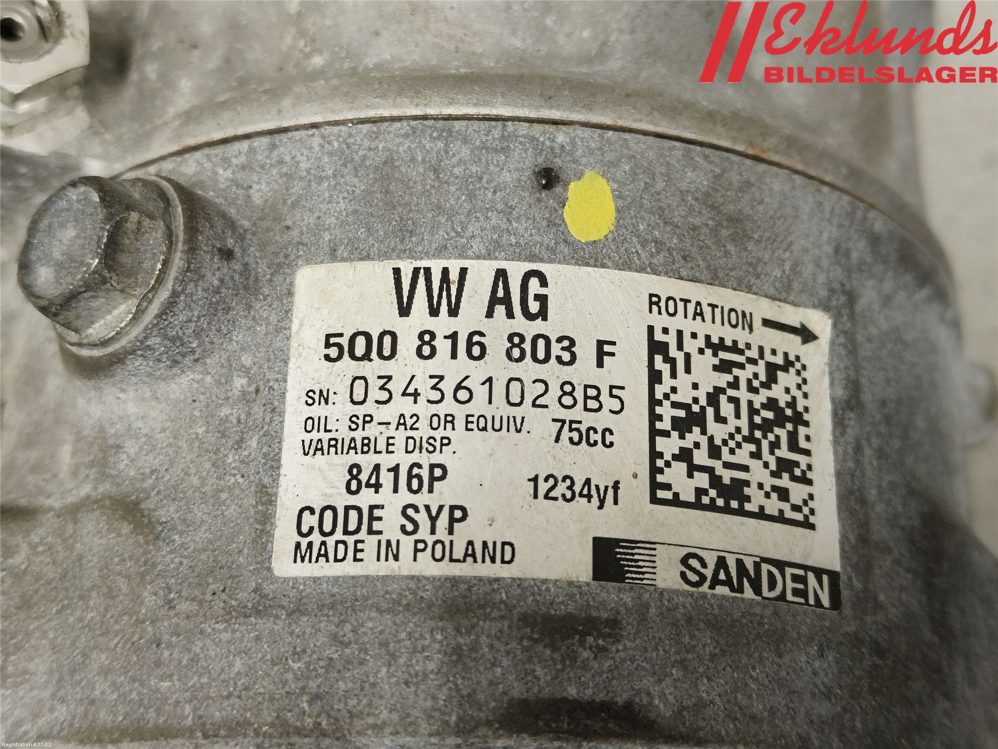 Volkswagen VW PASSAT 15-19 Ac Kompressor