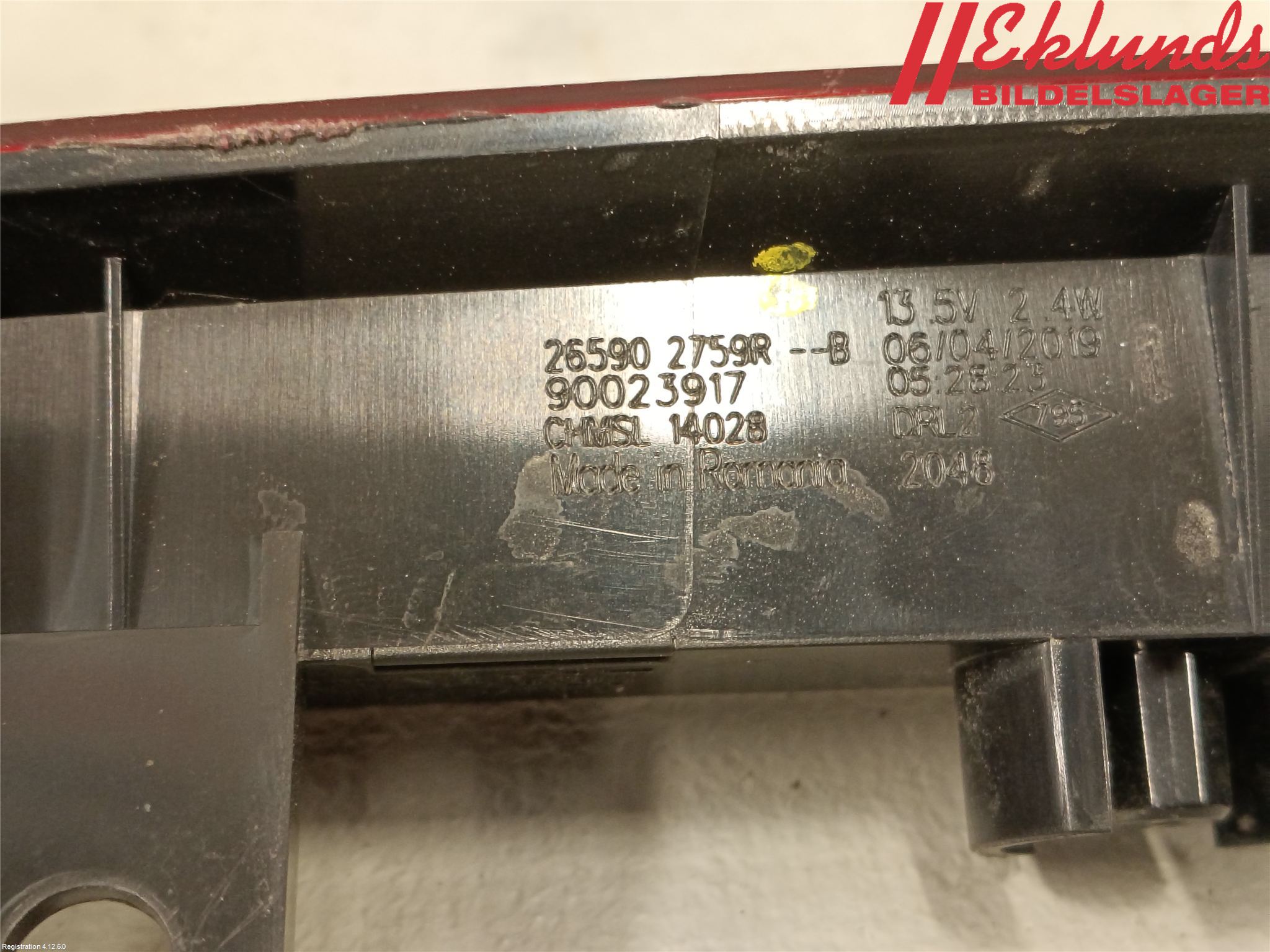 Renault CLIO IV 16-19 Bromsljus Bakruta