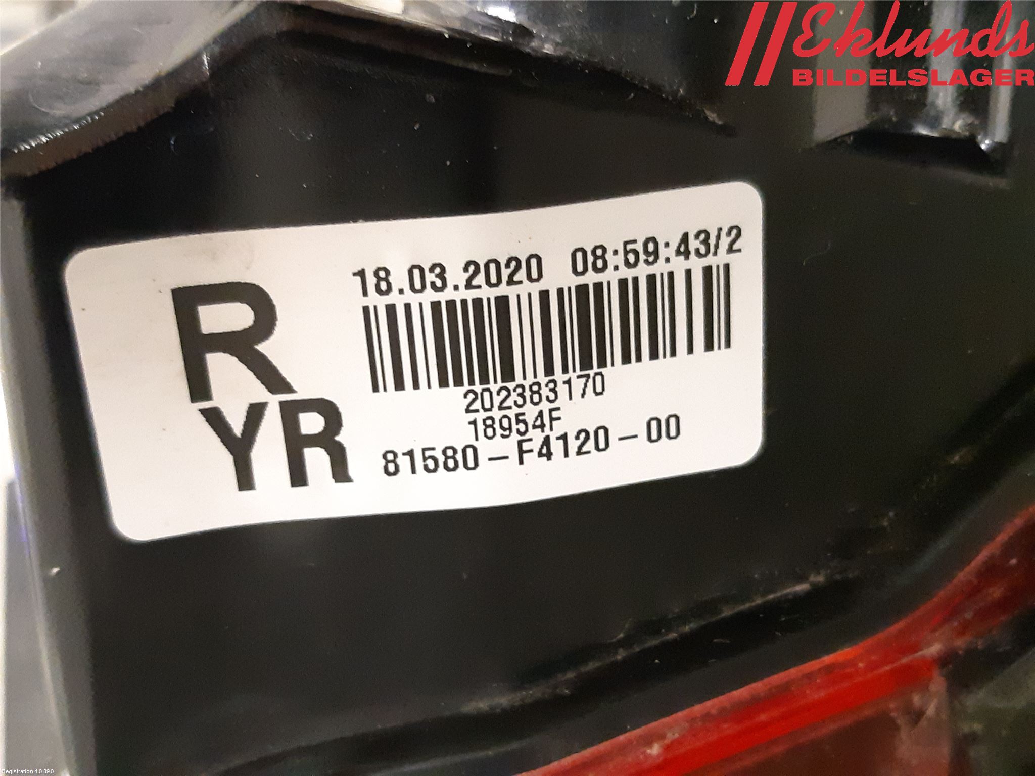 Toyota C-HR 16-23 Bakljus Lucka Hö