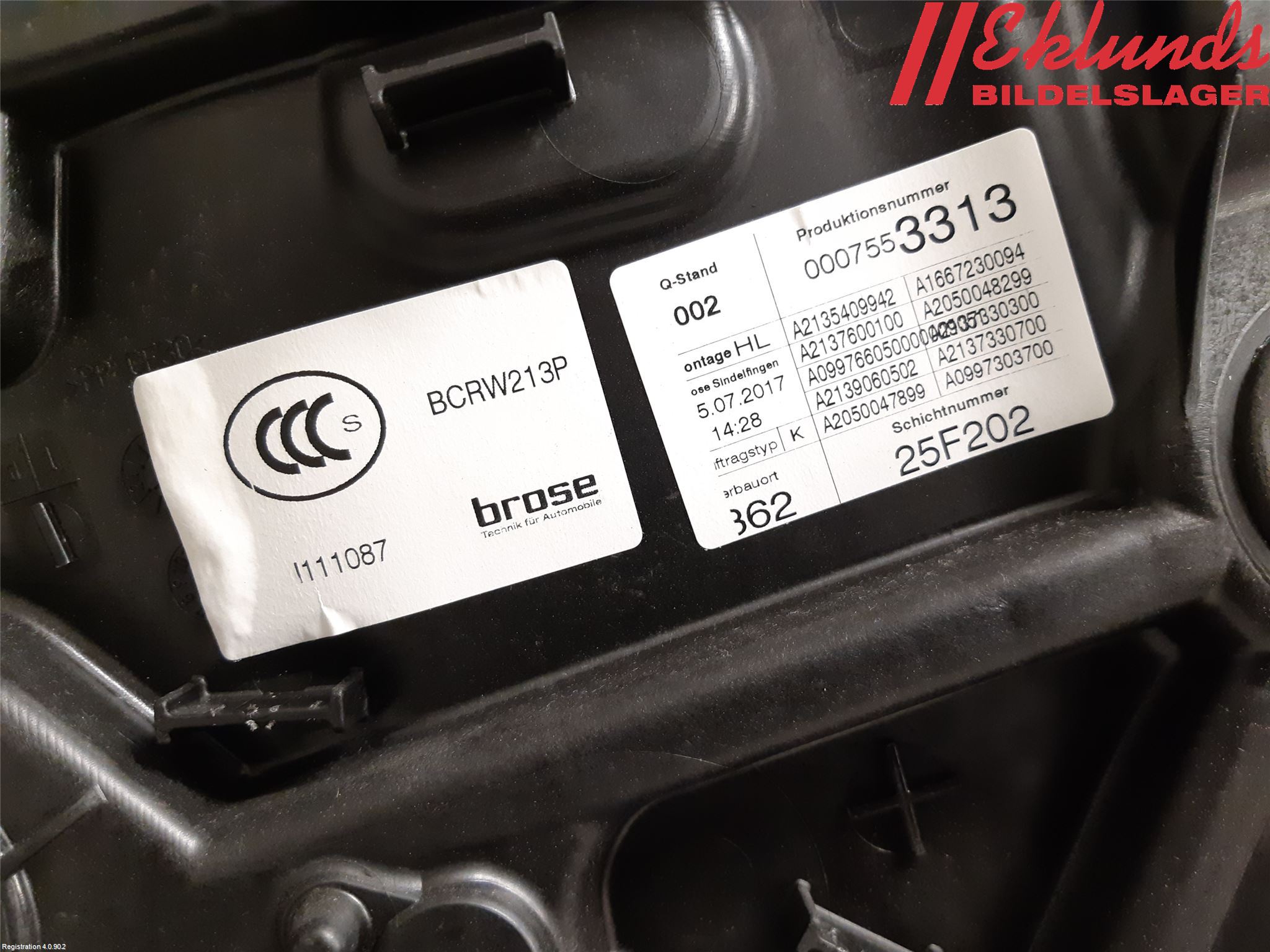 Mercedes-Benz MB E-KLASS (W213) 16-23 Fönsterhiss El Kompl