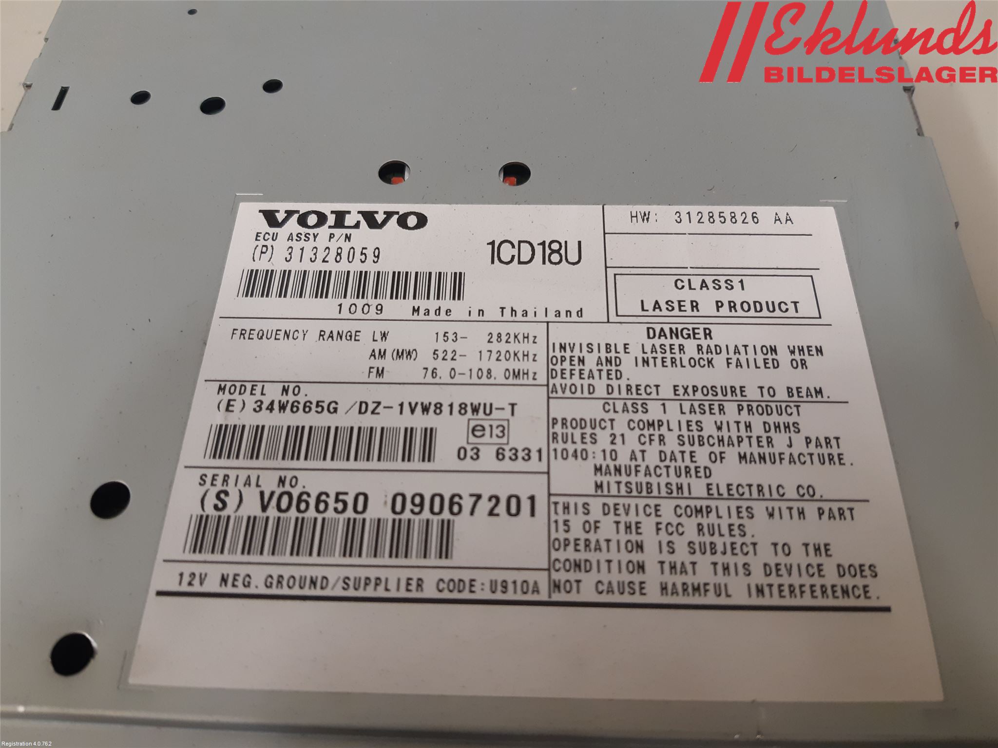 Volvo S40 08-12 Cd Radio - Multimediapanel