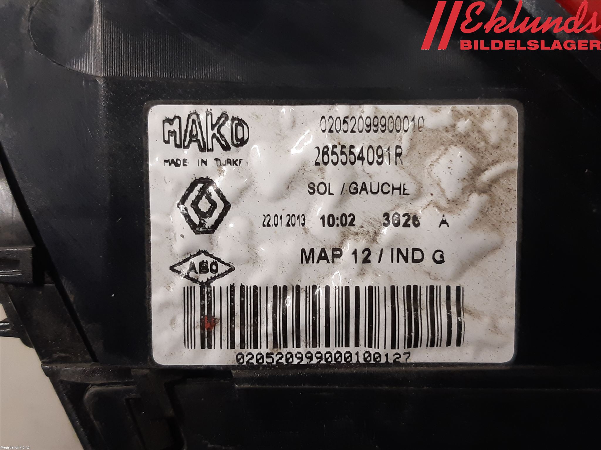 Renault CLIO IV 12-16 Bakljus Vänster