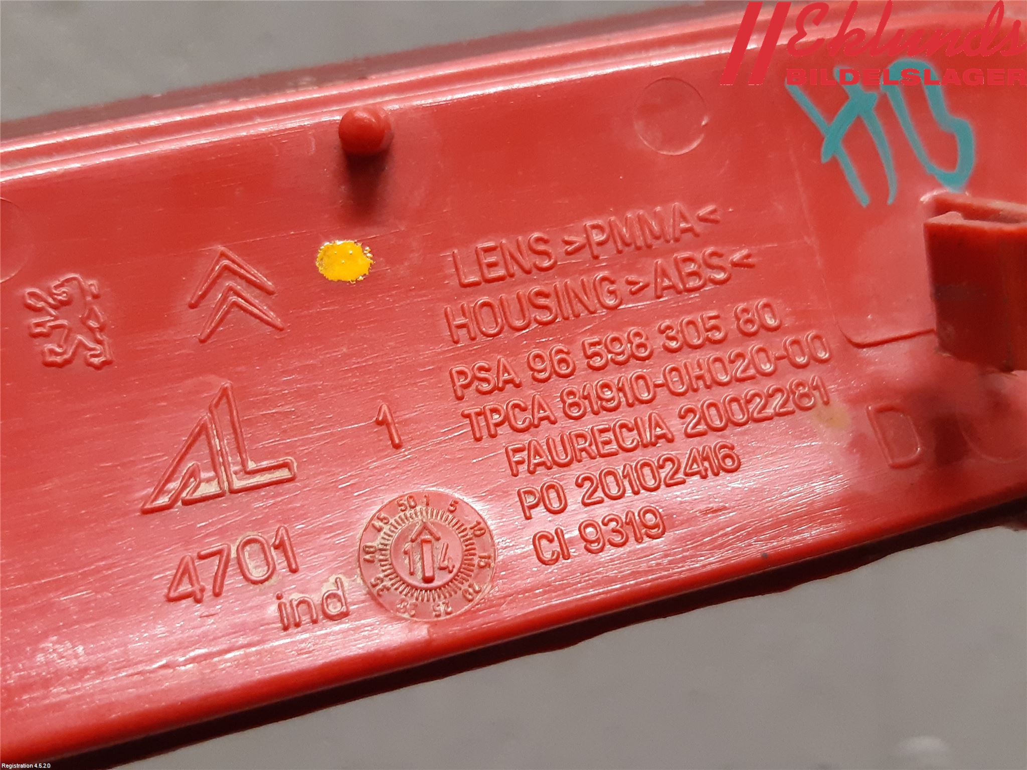 Peugeot EXPERT 07-14 Dimljus/Reflex Bak