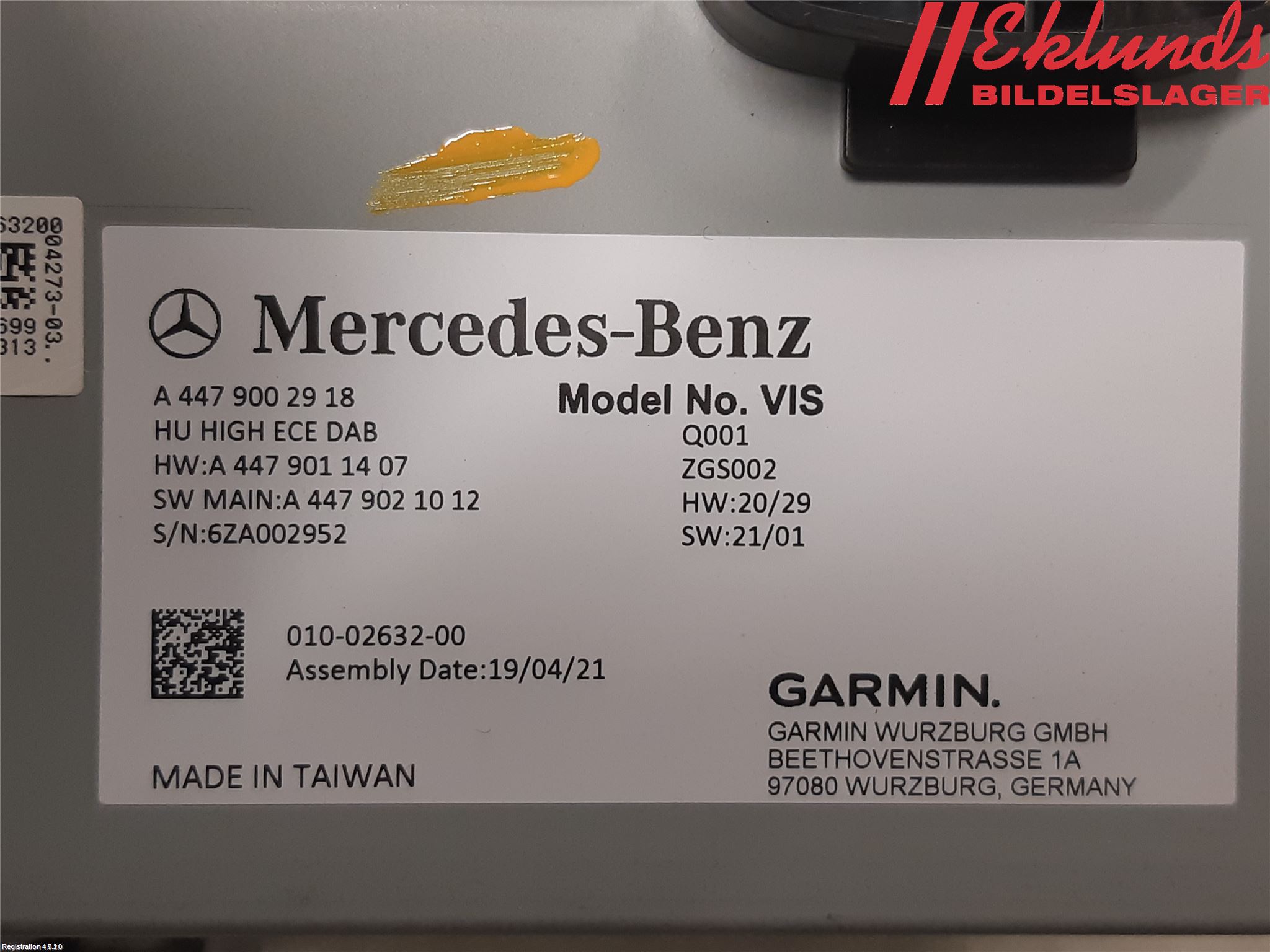 Mercedes-Benz MB VITO/V-KLASS (W640,W447,W448) 14- Cd Radio - Multimediapanel
