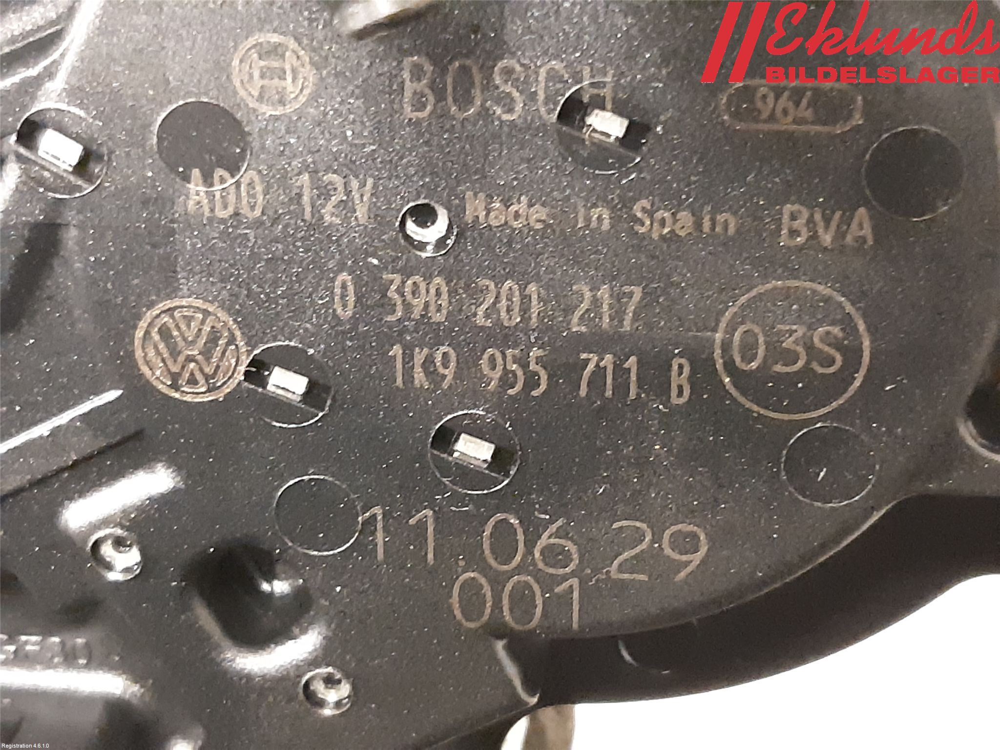 Volkswagen VW GOLF VI 09-13 Torkarmotor Baklucka