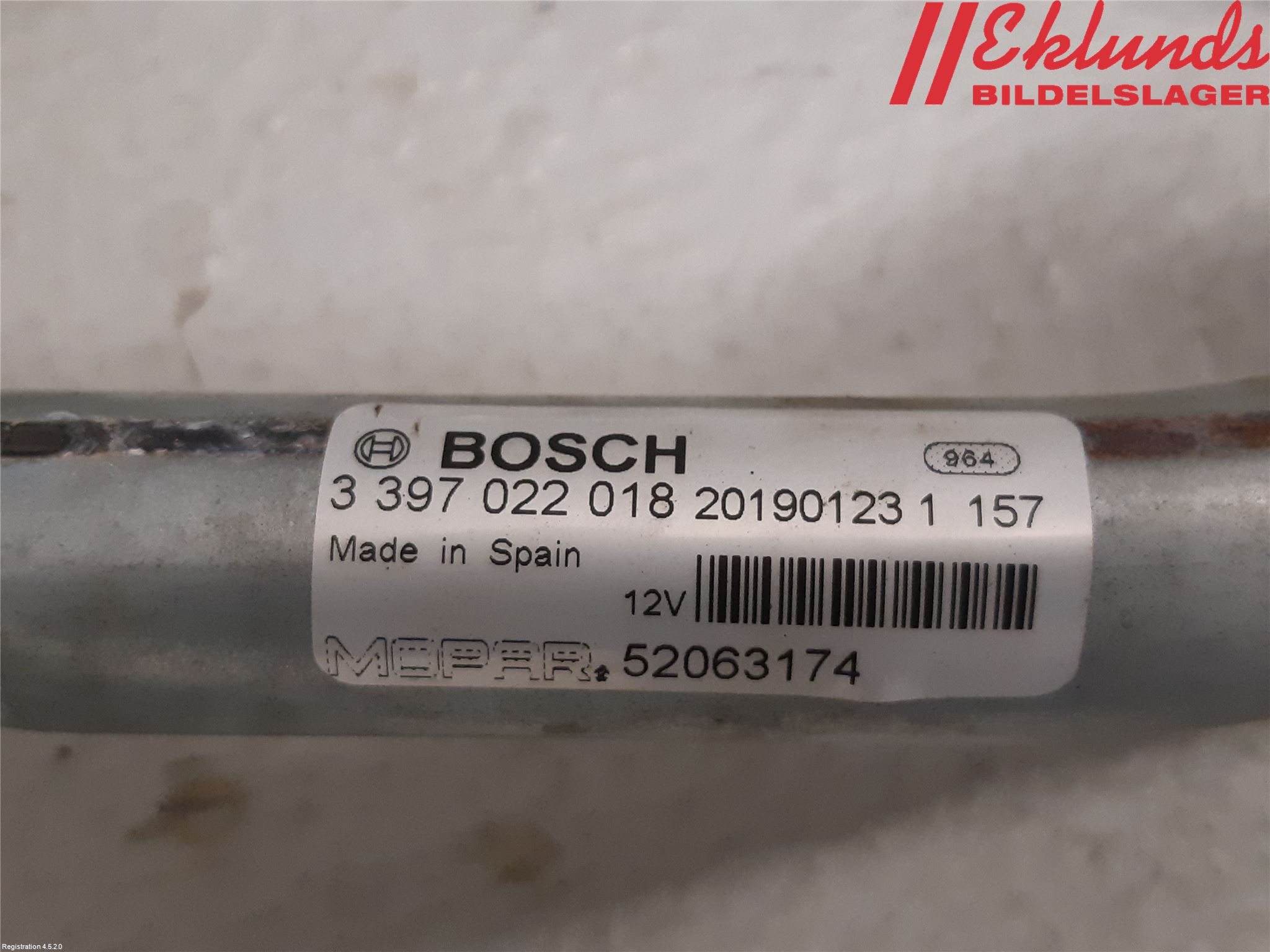 Fiat 500X 15- Torkarmekanism Vindruta